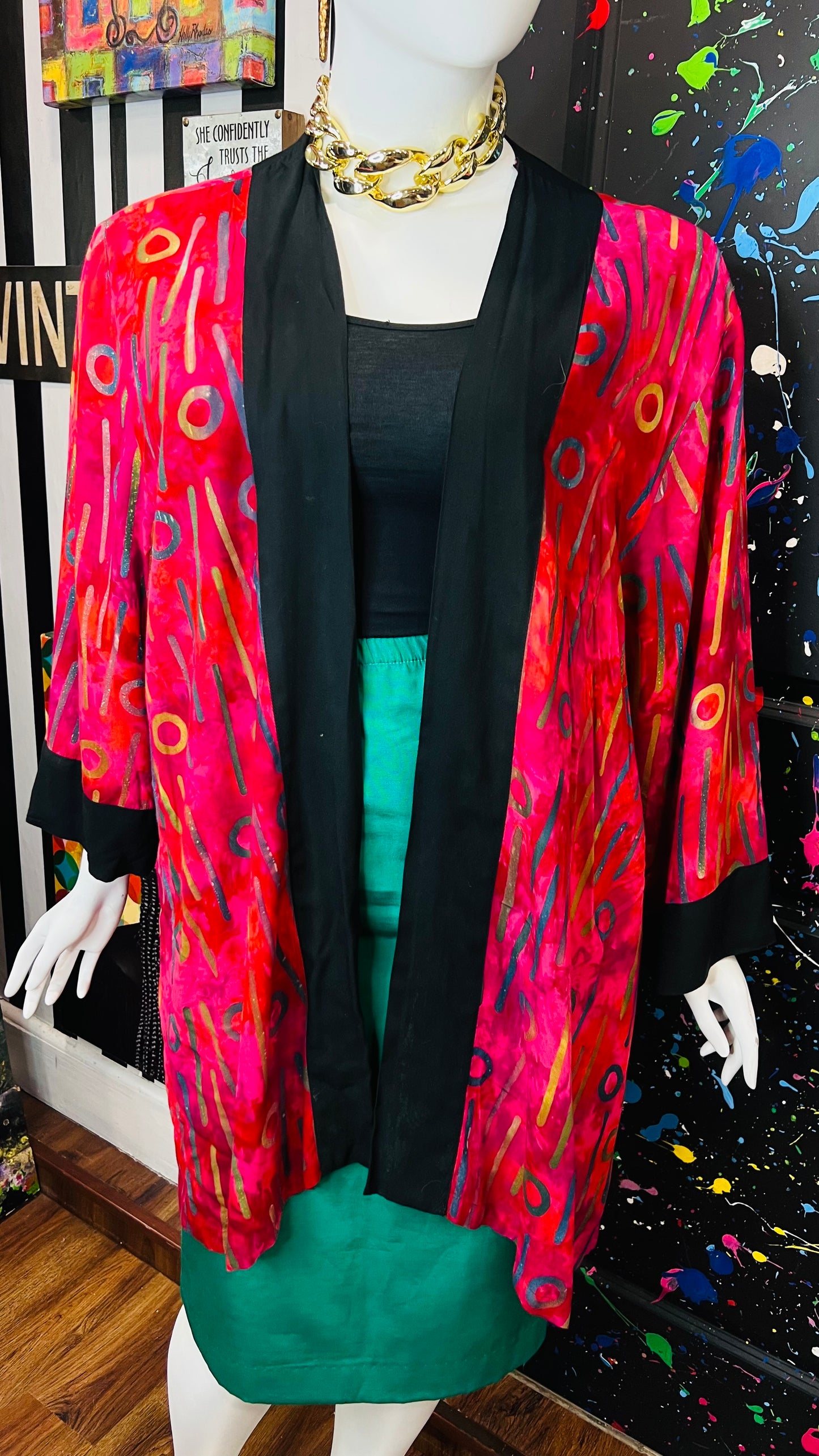 Rayon Abstract Duster (OS)
