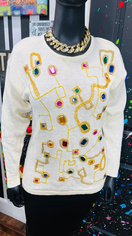 Vintage Jeweled Sweater (16/18)
