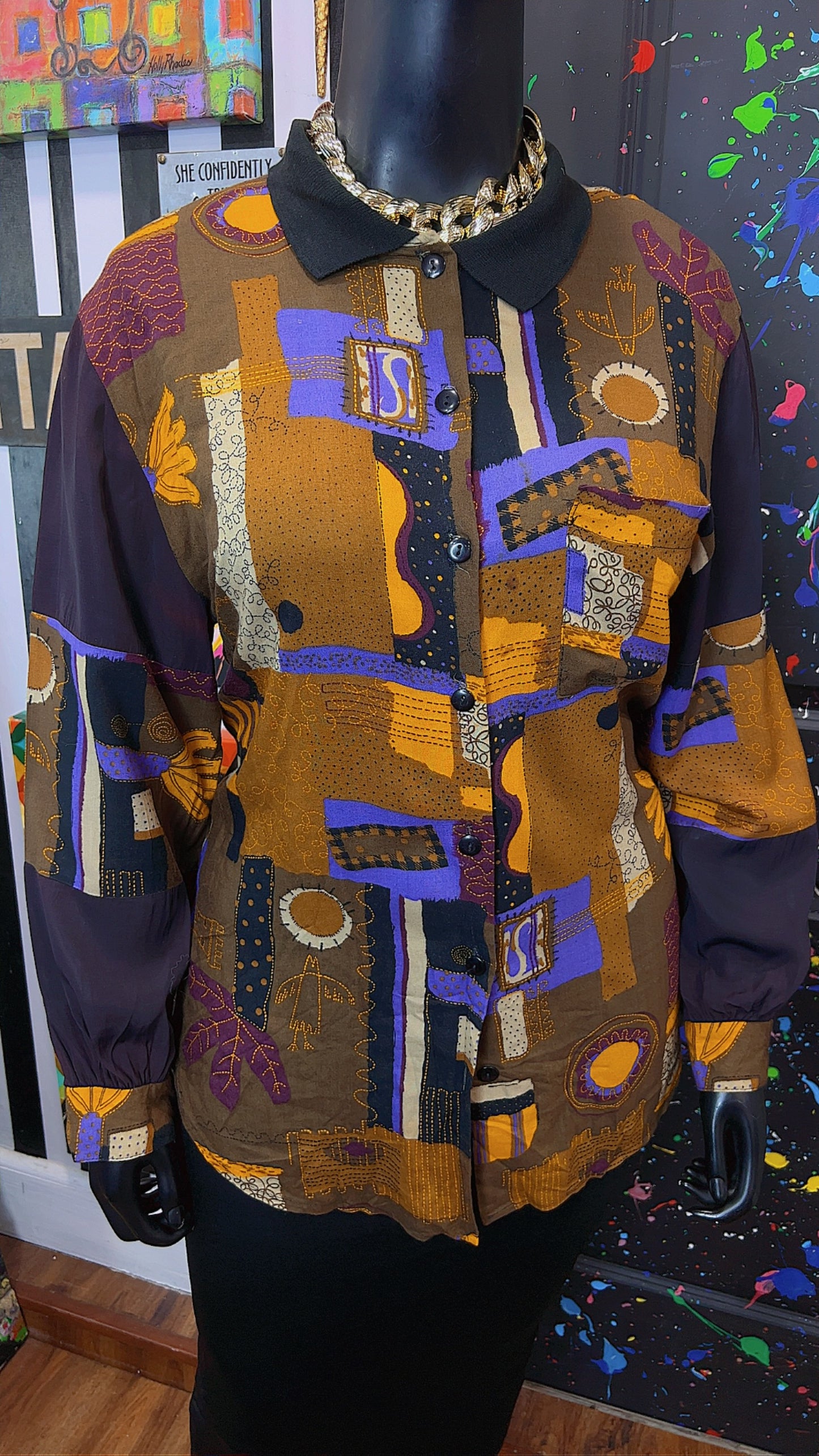 Vintage 80’s Rayon Blouse (14)