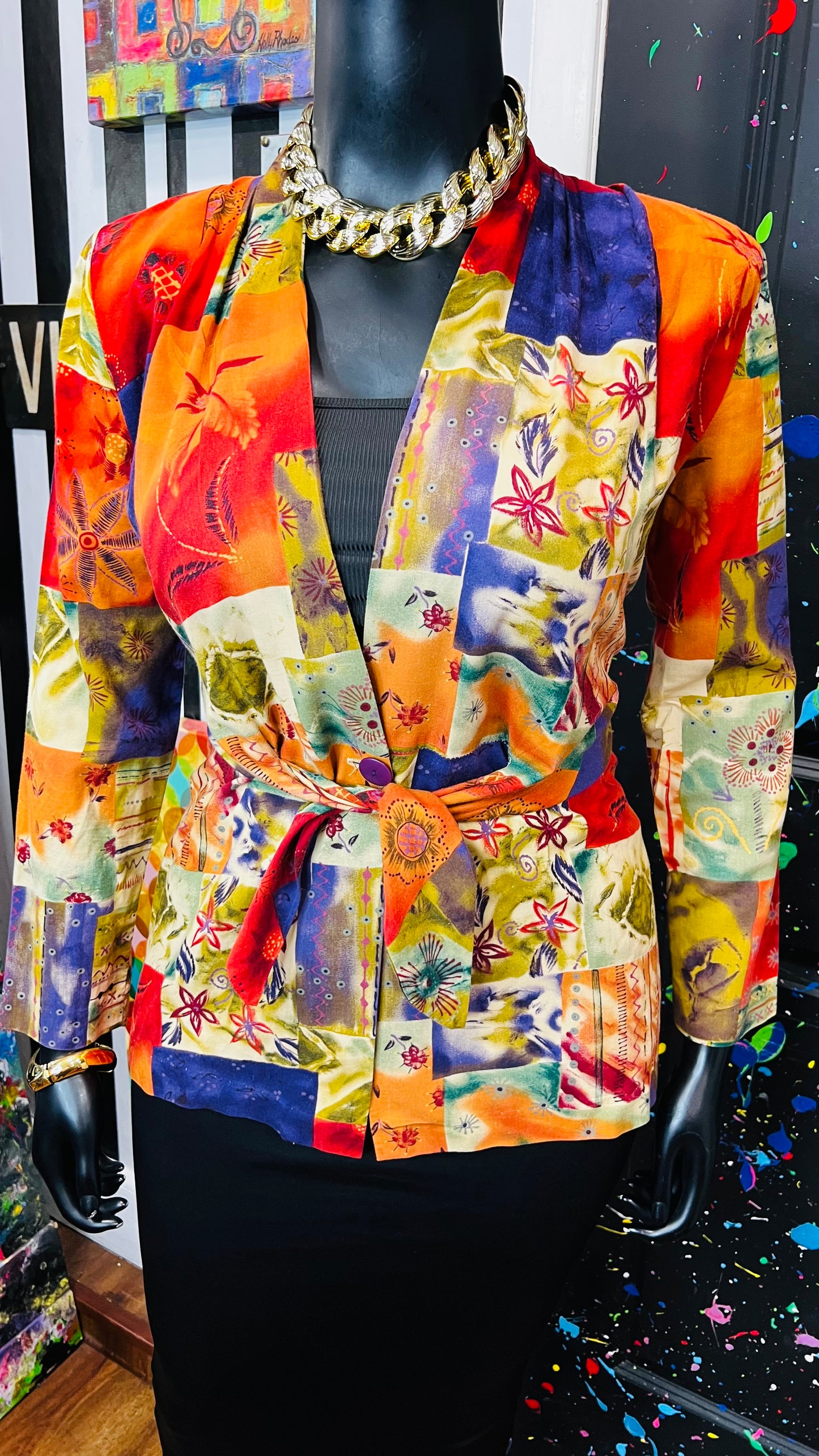Vintage Rayon Abstact 90’s Blazer (12)