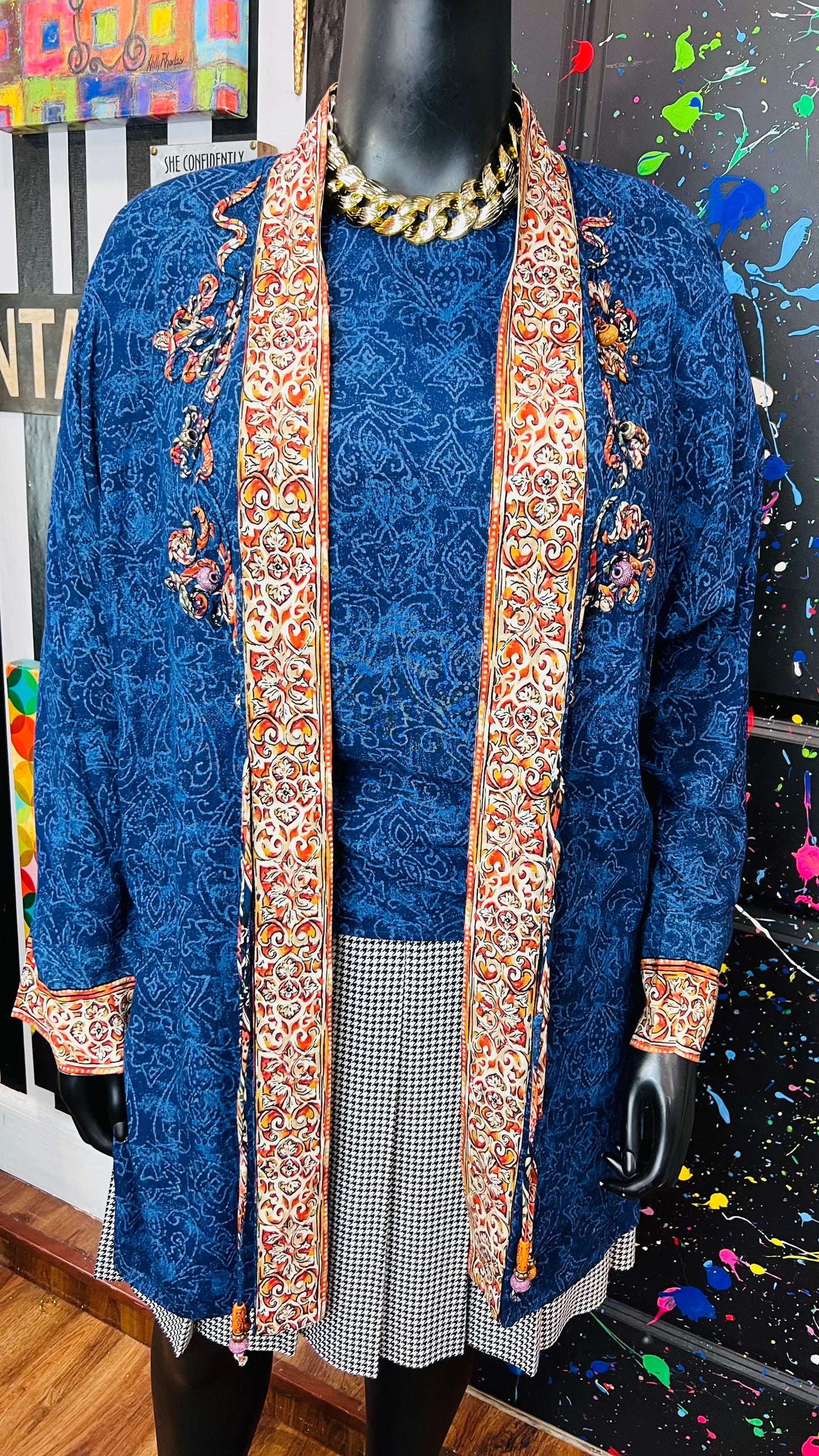 Vintage Carole Little Blouse & Duster Set (14)