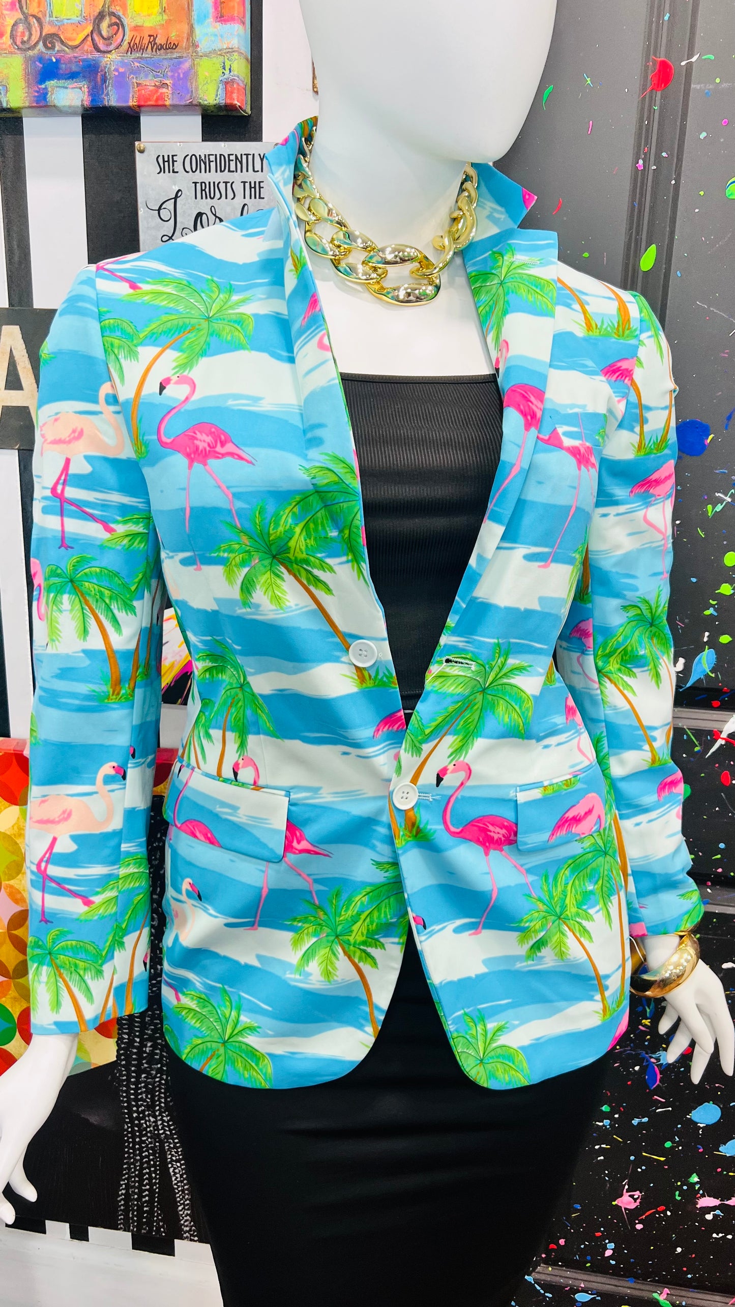 Tropical Flamingo Blazer (12)