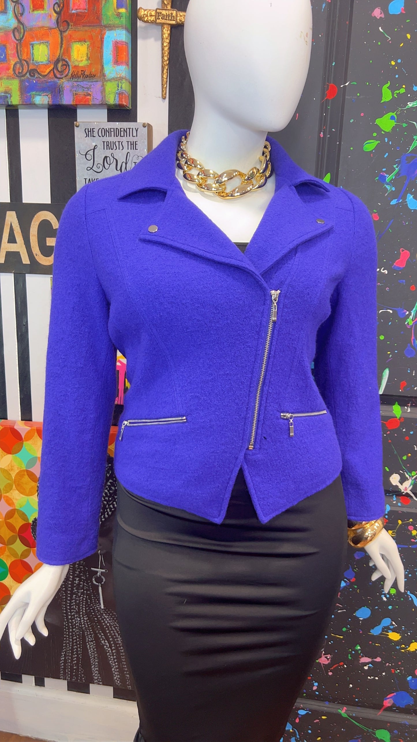Vintage Cropped Purple Blazer (14)
