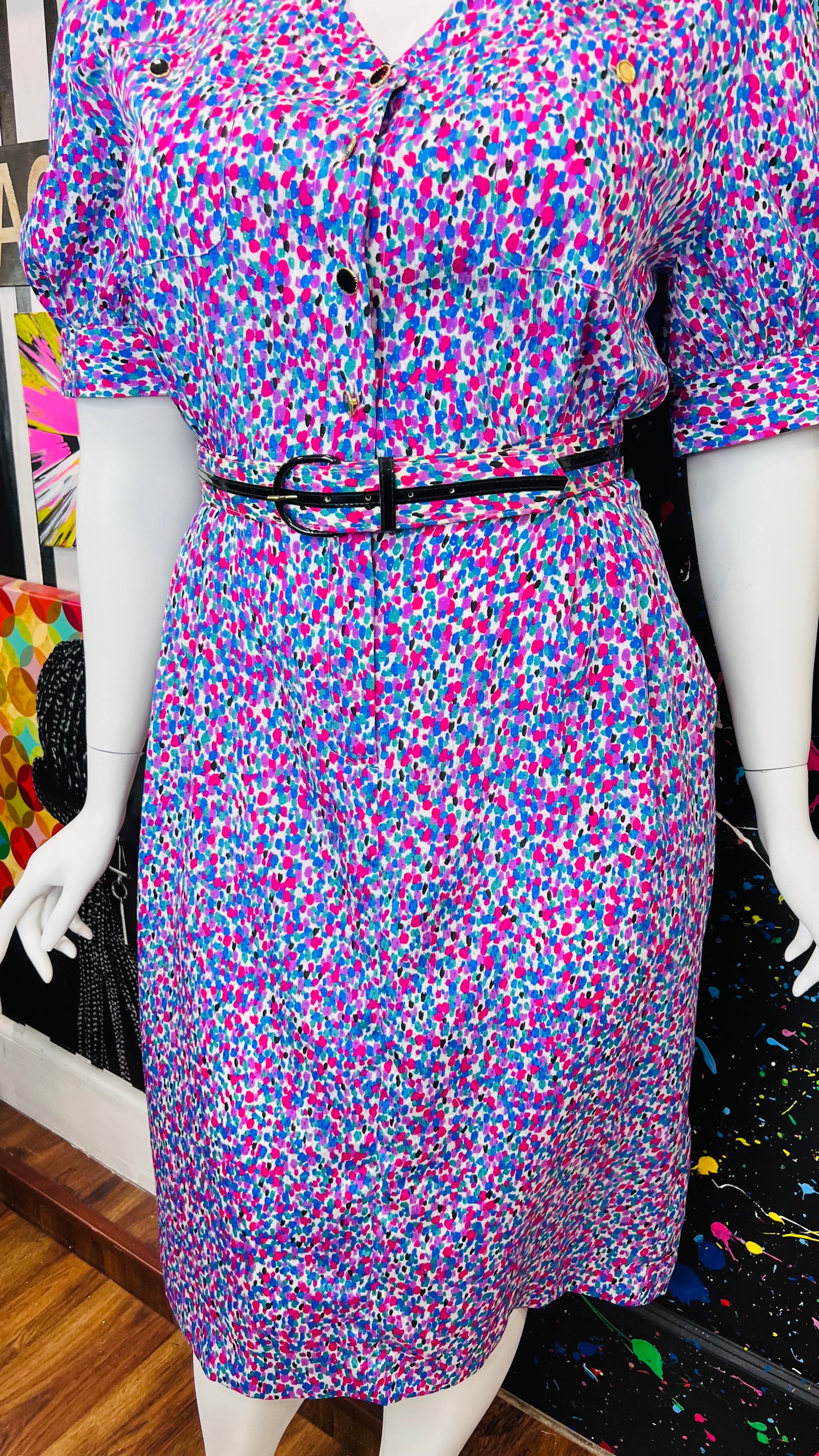 Vintage Belted Dress w/ Pockets (16)