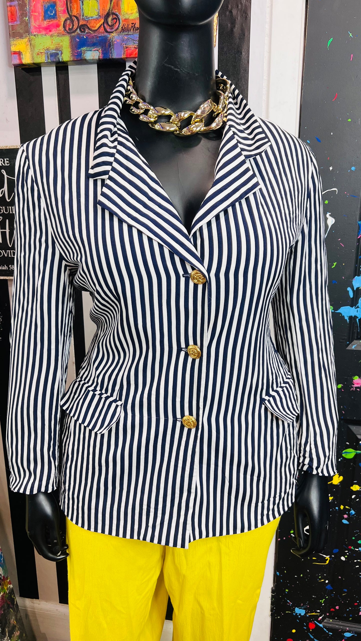 Vintage Navy Blue & White Norton McNaughton Blazer (16)