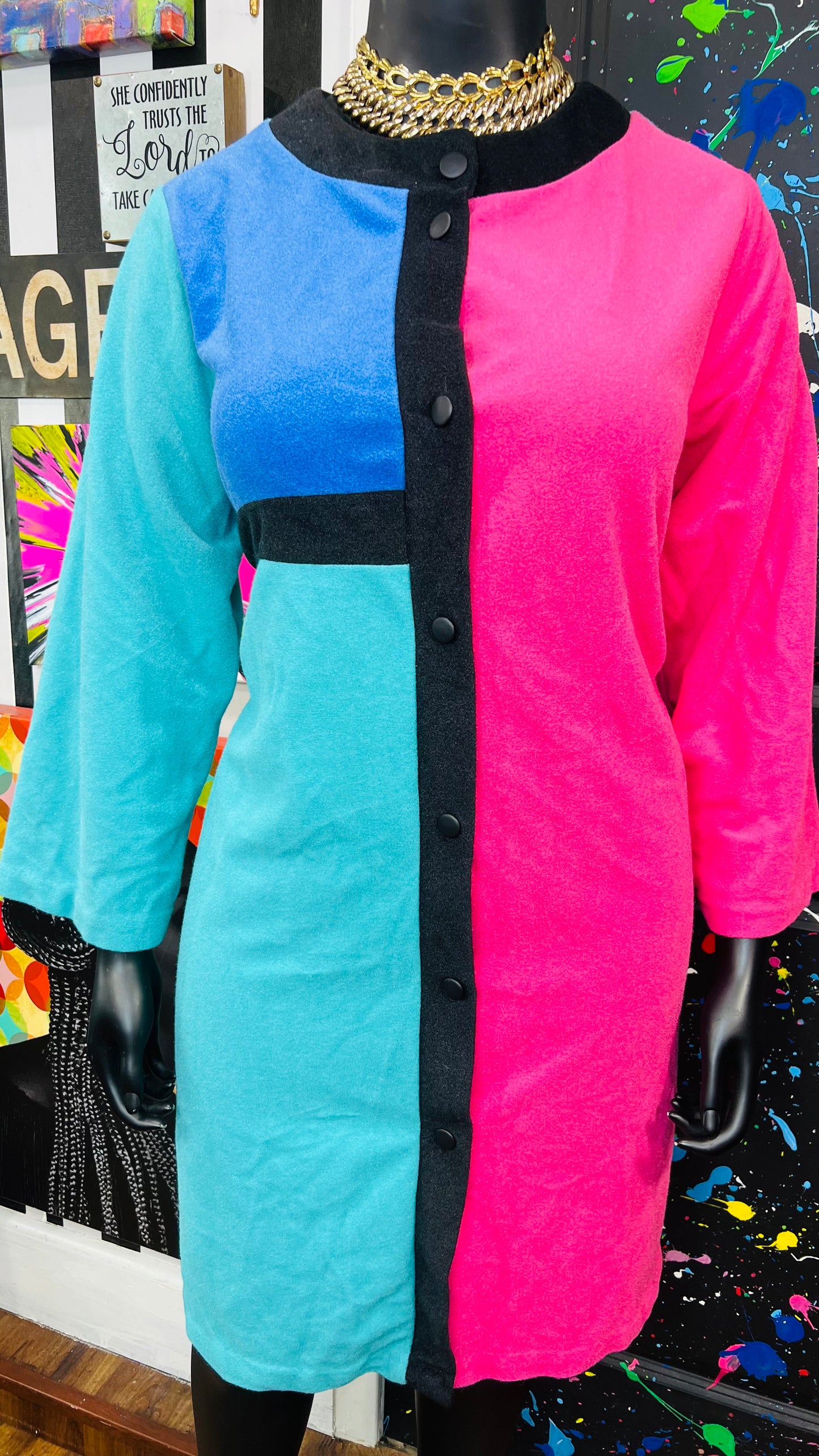 Vintage Colorblock Dress (20)