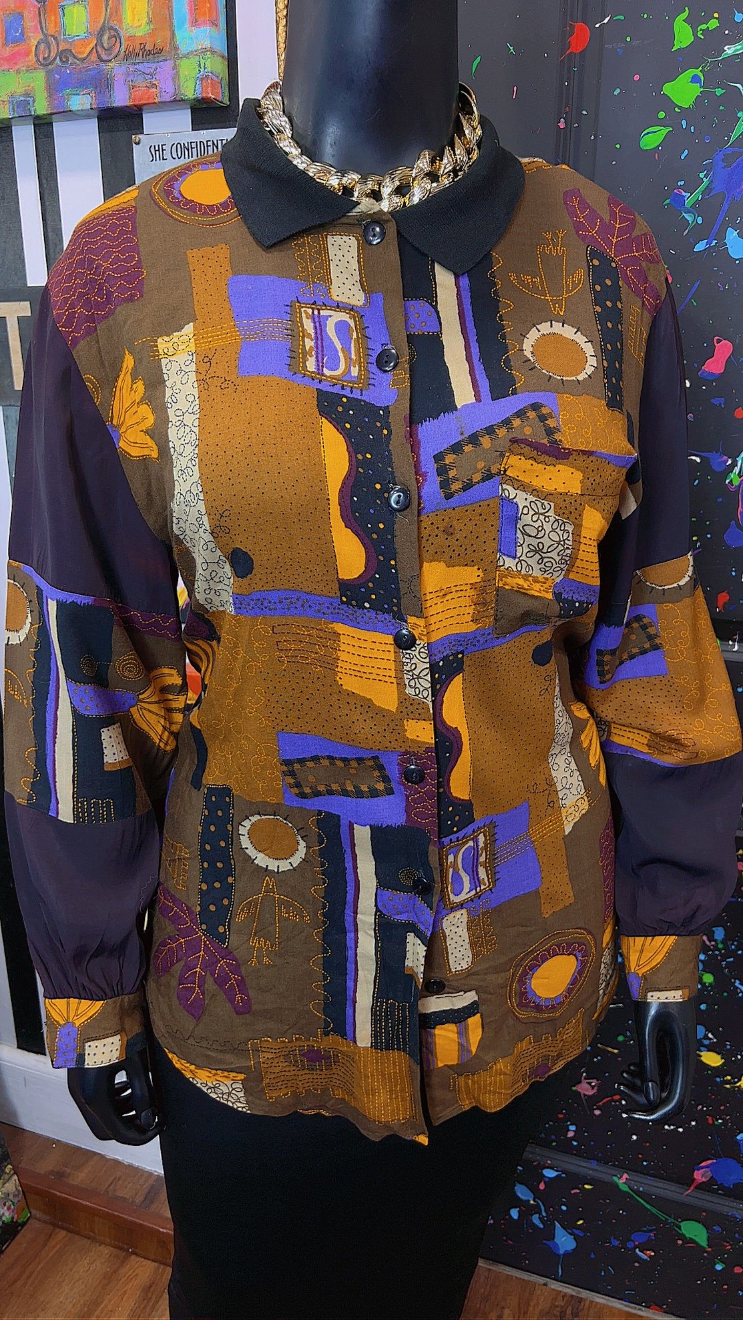 Vintage 80’s Rayon Blouse (14)
