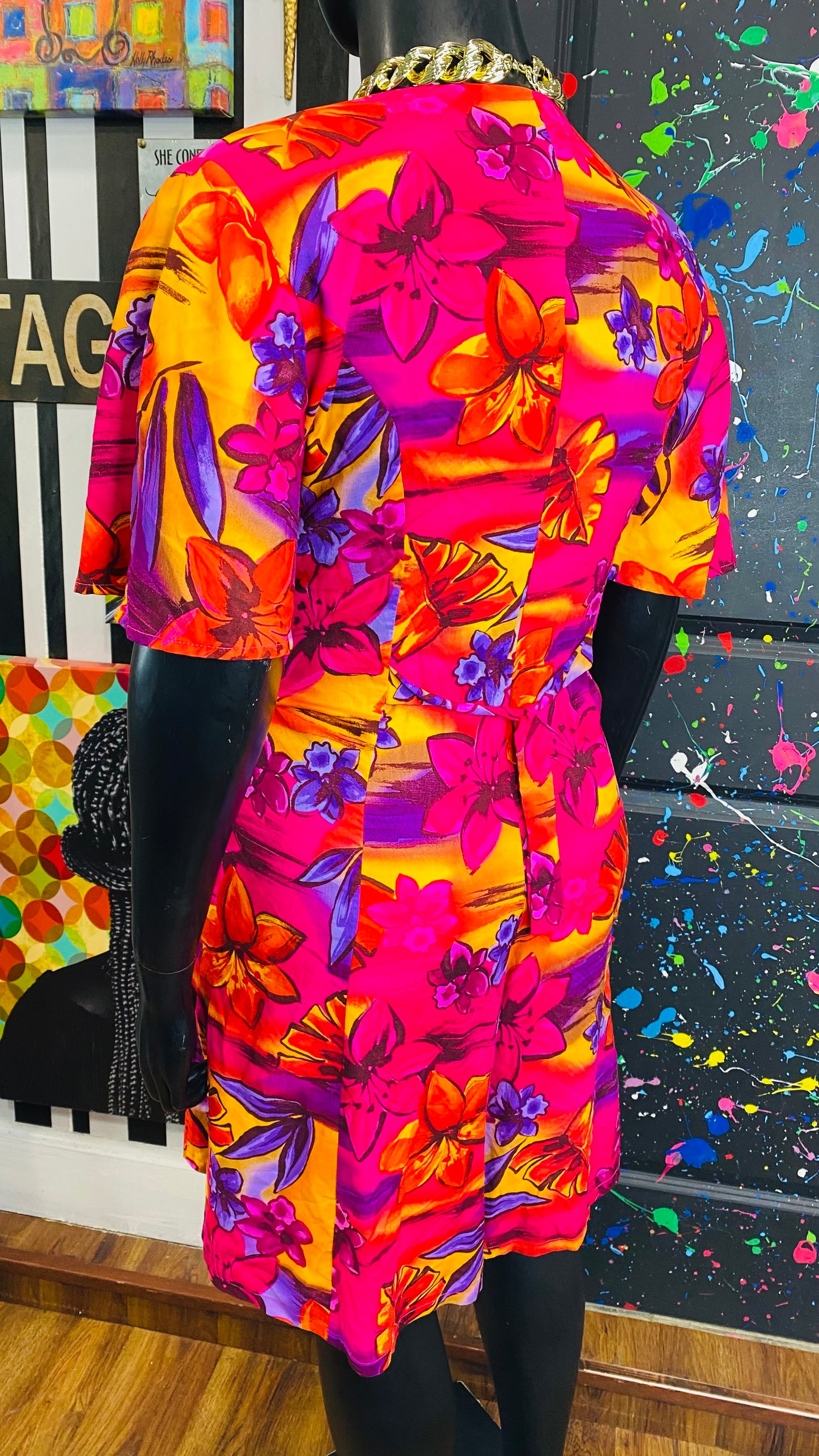 Vintage Rayon Floral Romper (18)