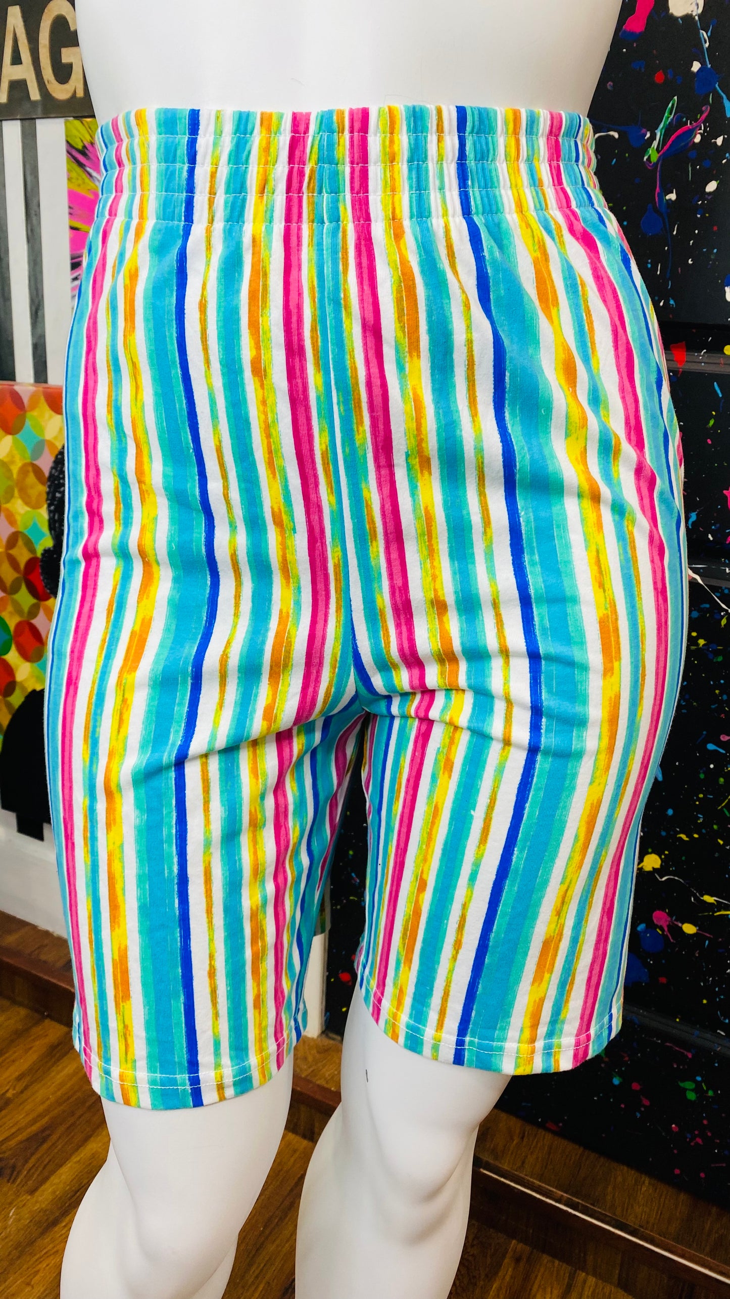 Vintage Cotton Striped Shorts (26/28)