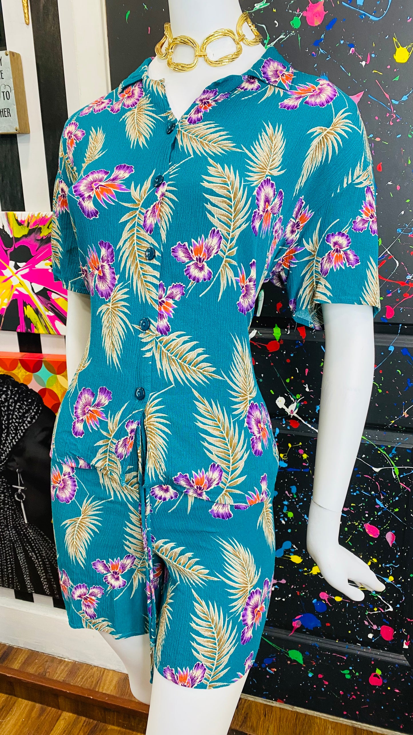 Vintage Tropical ‘California’ Shorts Set
