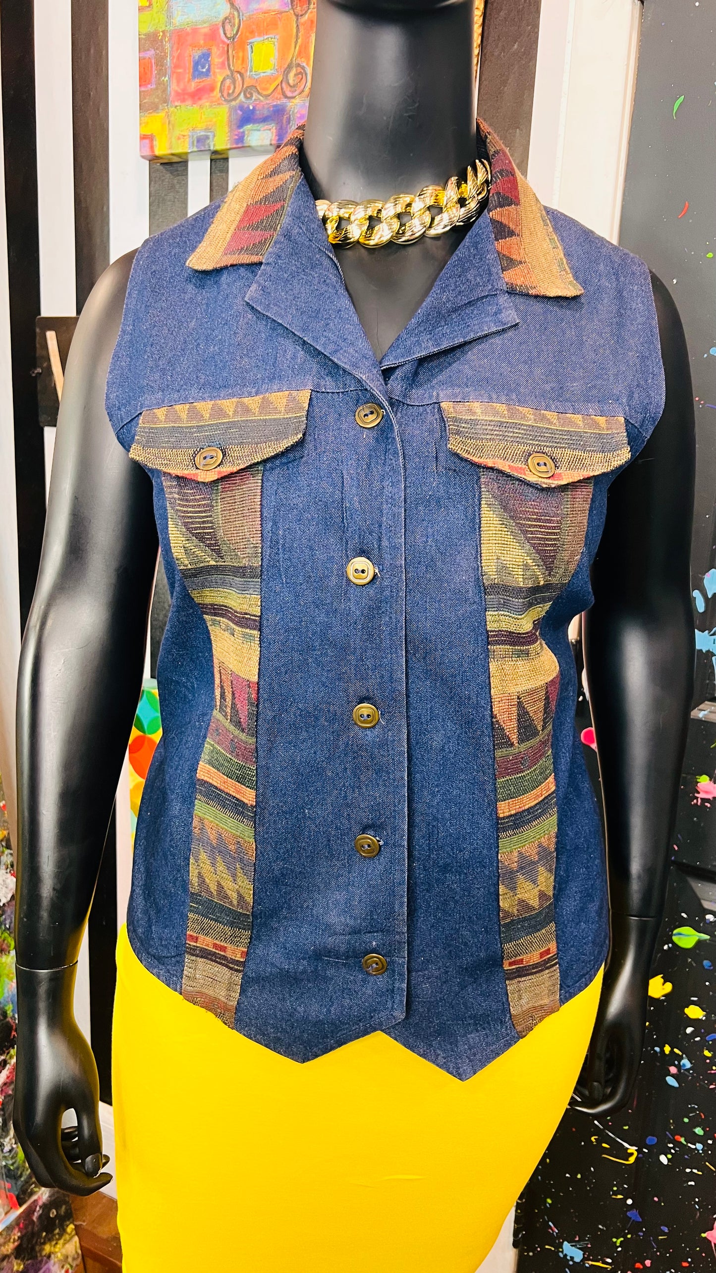 Vintage Denim Western Vest (16)