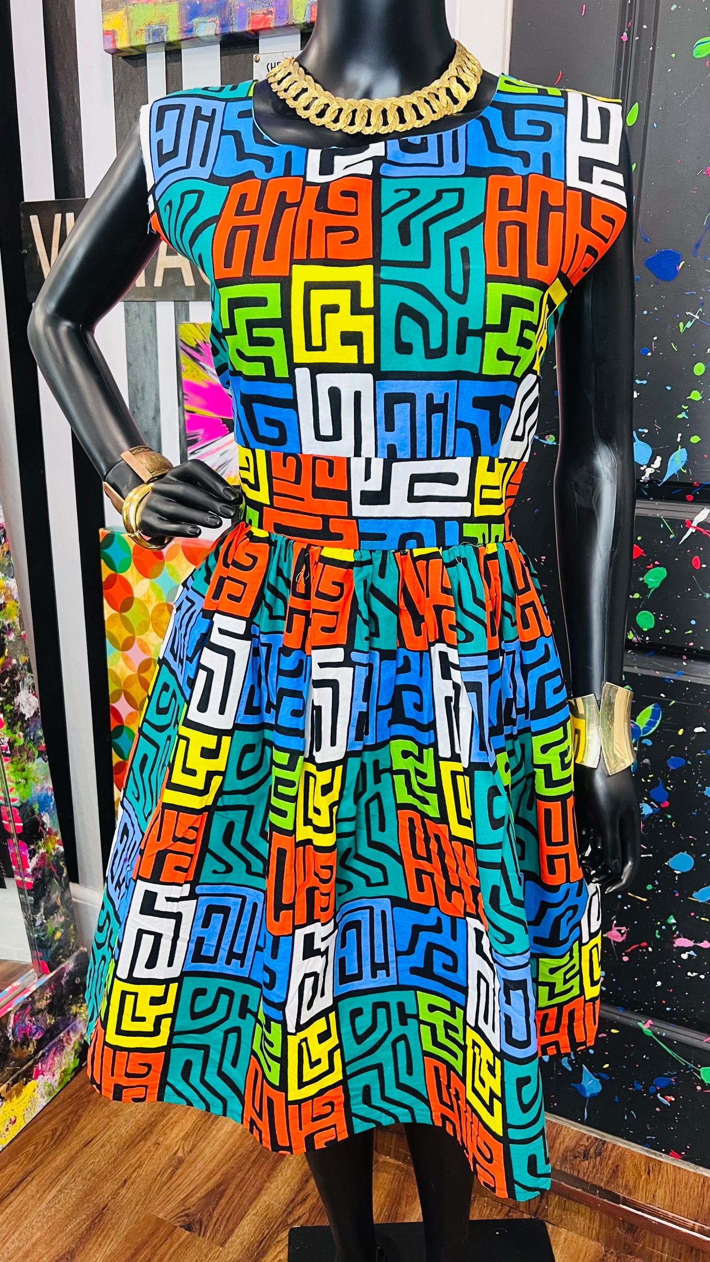 African Cotton Dress Handmade (12)