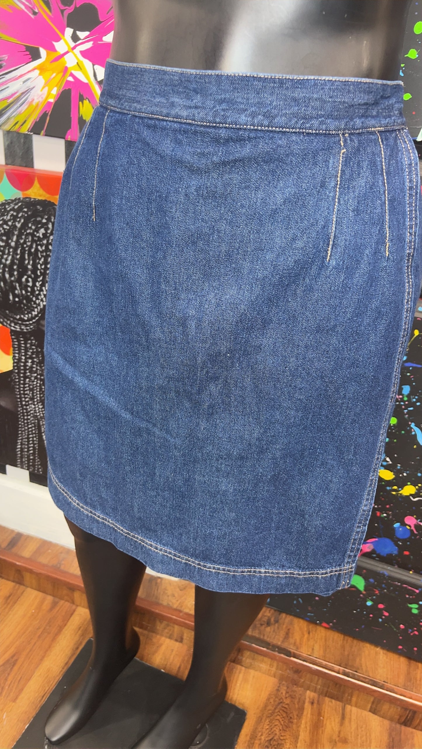 Vintage Dark Wash Denim Skort (20)