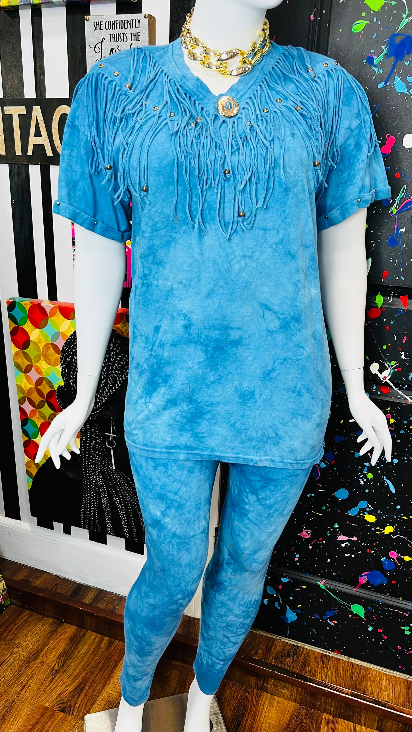 Vintage Cotton Fringe Pants Set (18/20)
