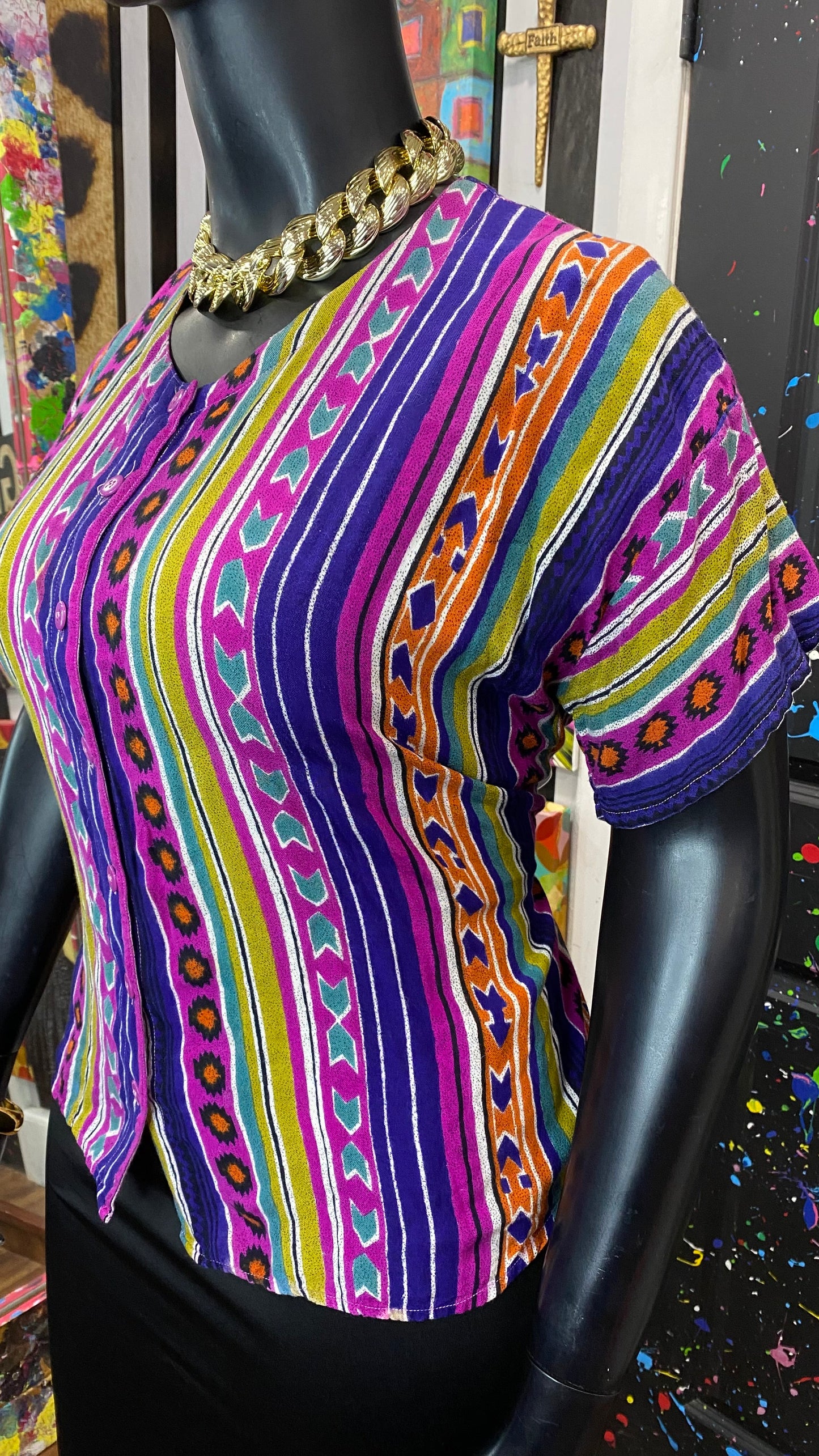 Vintage Rayon Western Blouse (22)