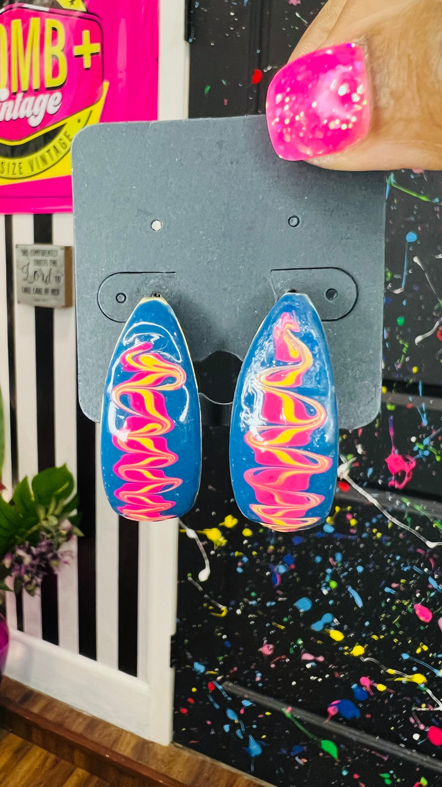 Vintage Abstract (metal) Post Back Earrings