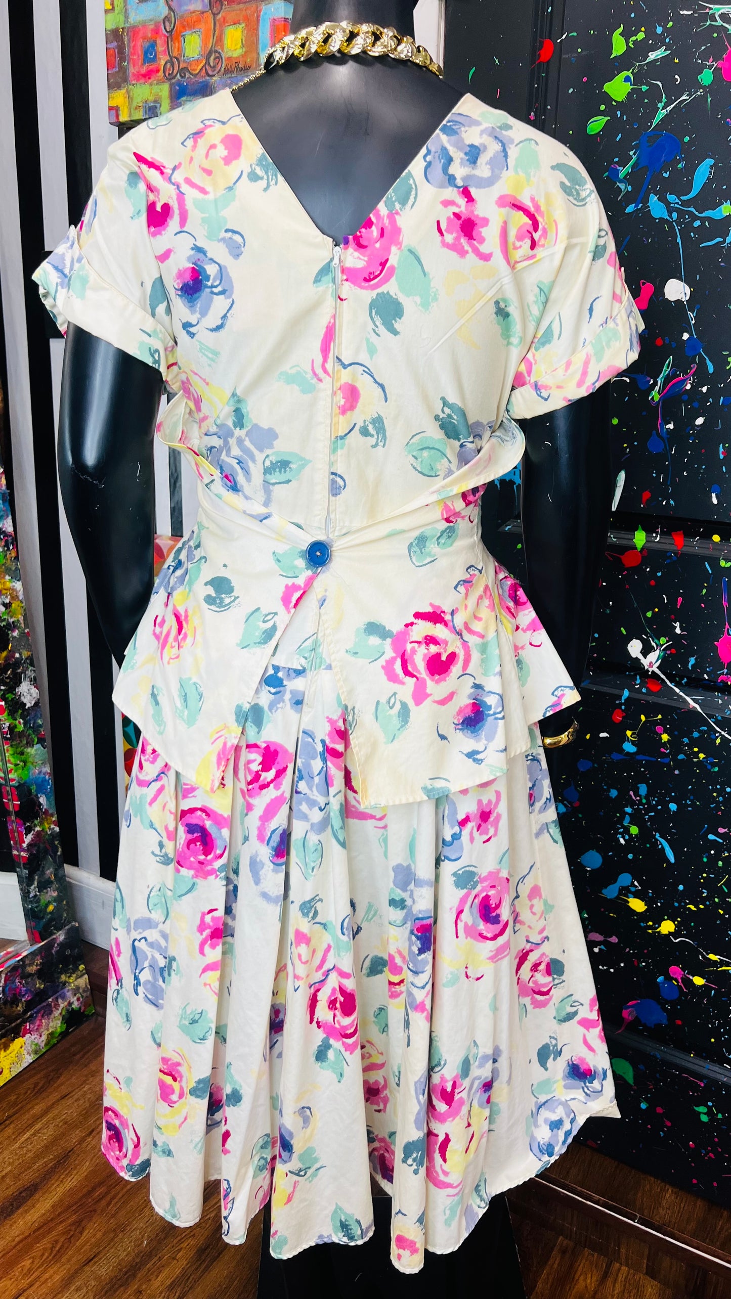 Vintage Floral Print Dress (18W)