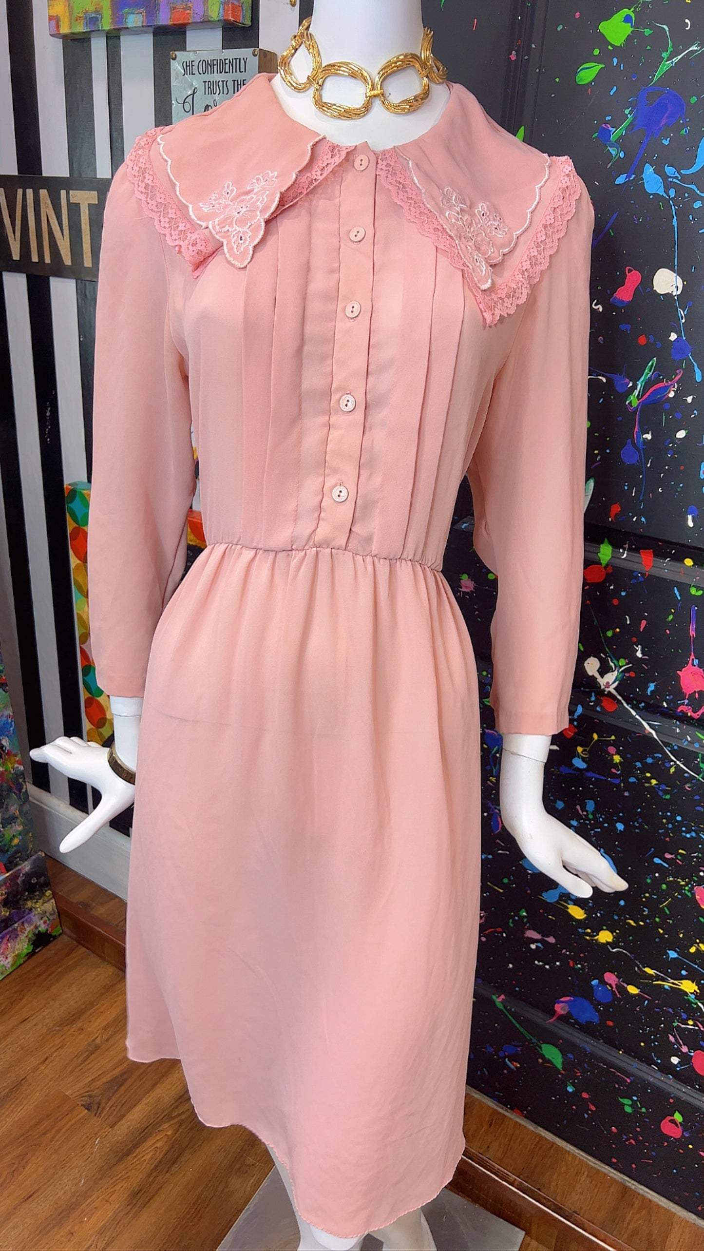 Vintage Blush Pink Dress (14)
