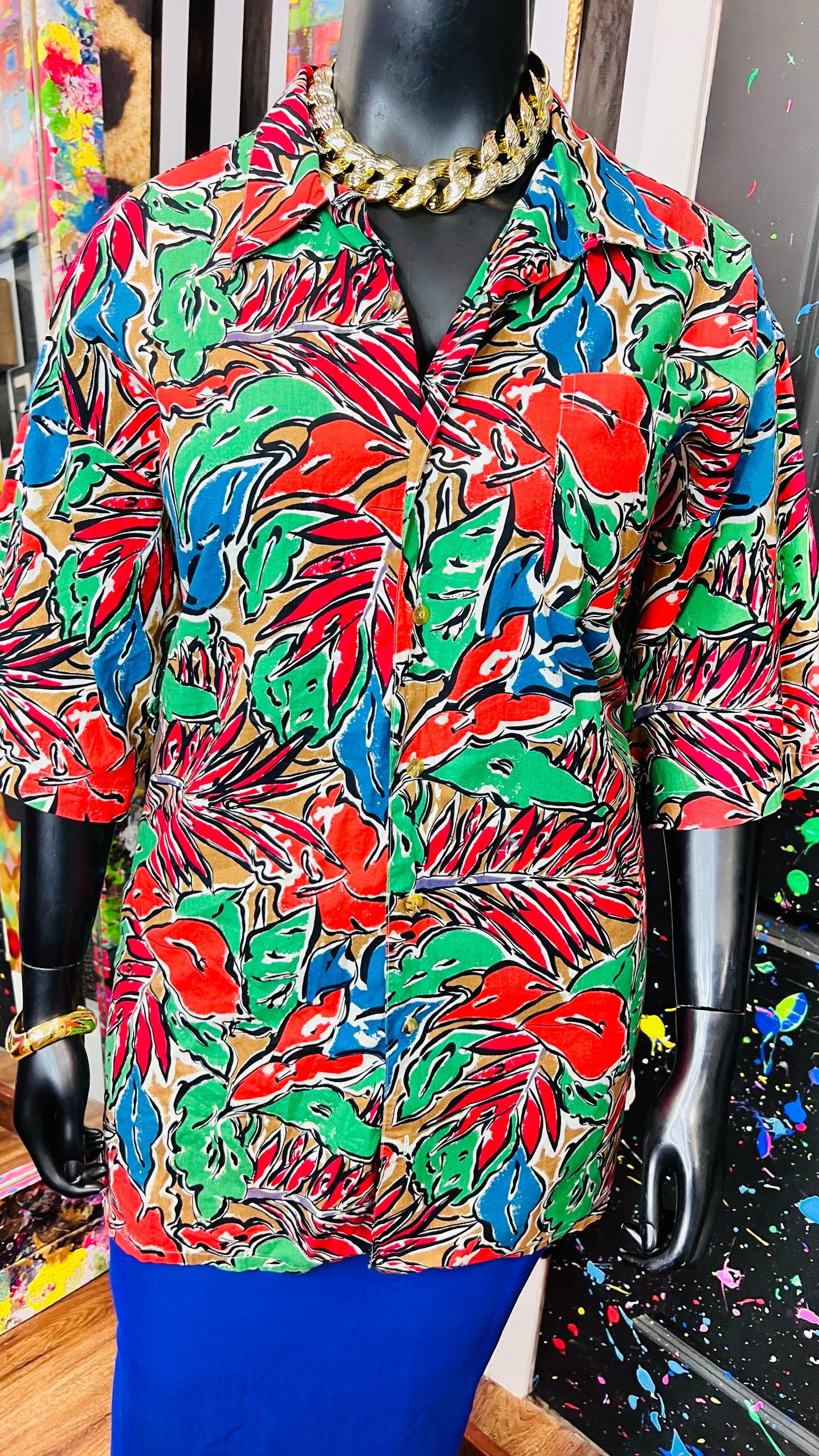 Vintage 80’s Bold Floral Blouse (22)