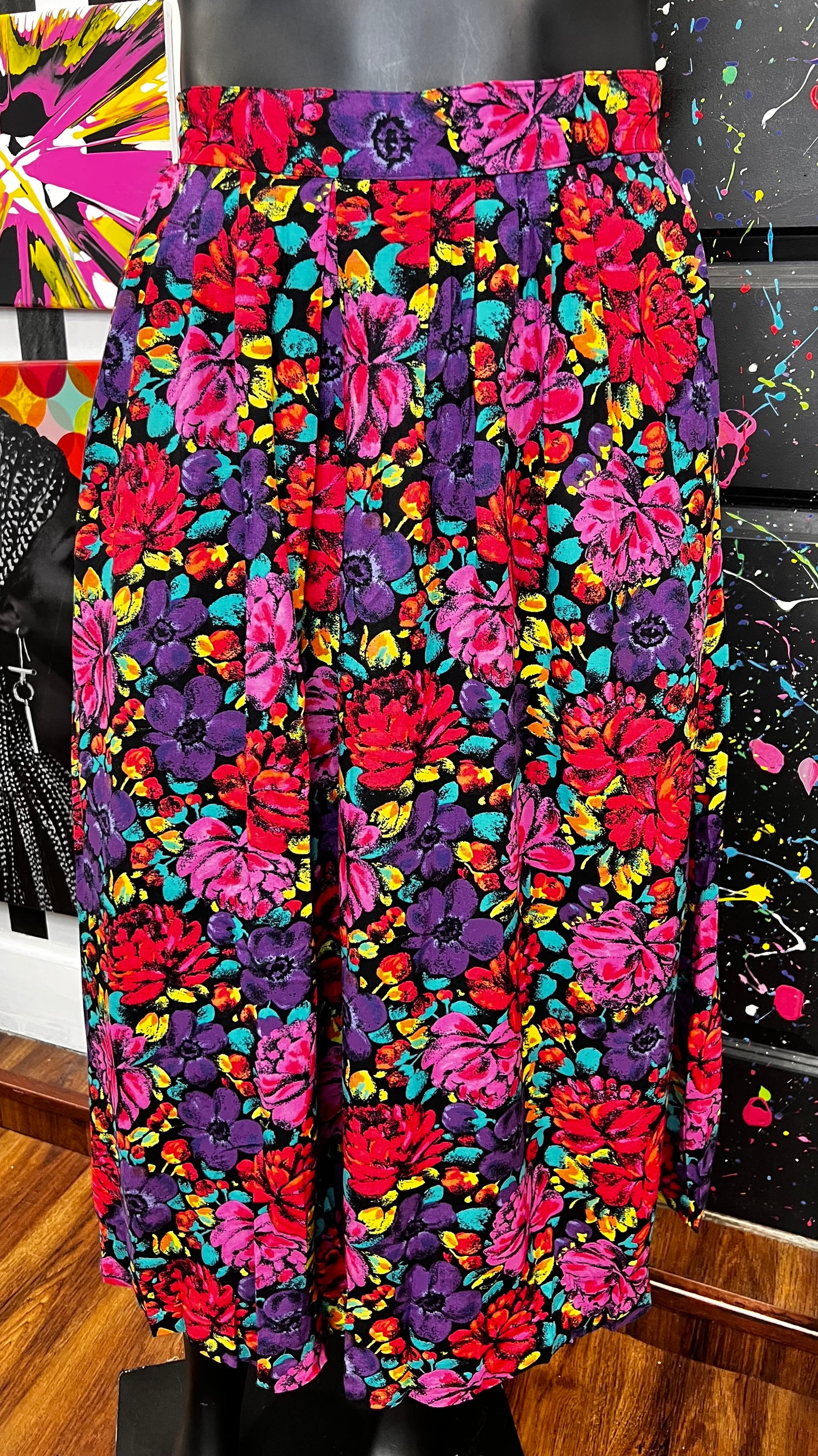 Vintage Floral Rayon Skirt (20)