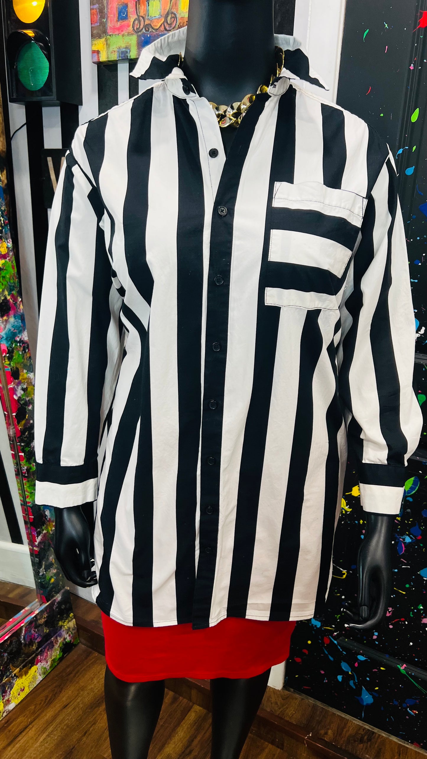 Vintage Inspired Cotton Black & White Blouse (14)