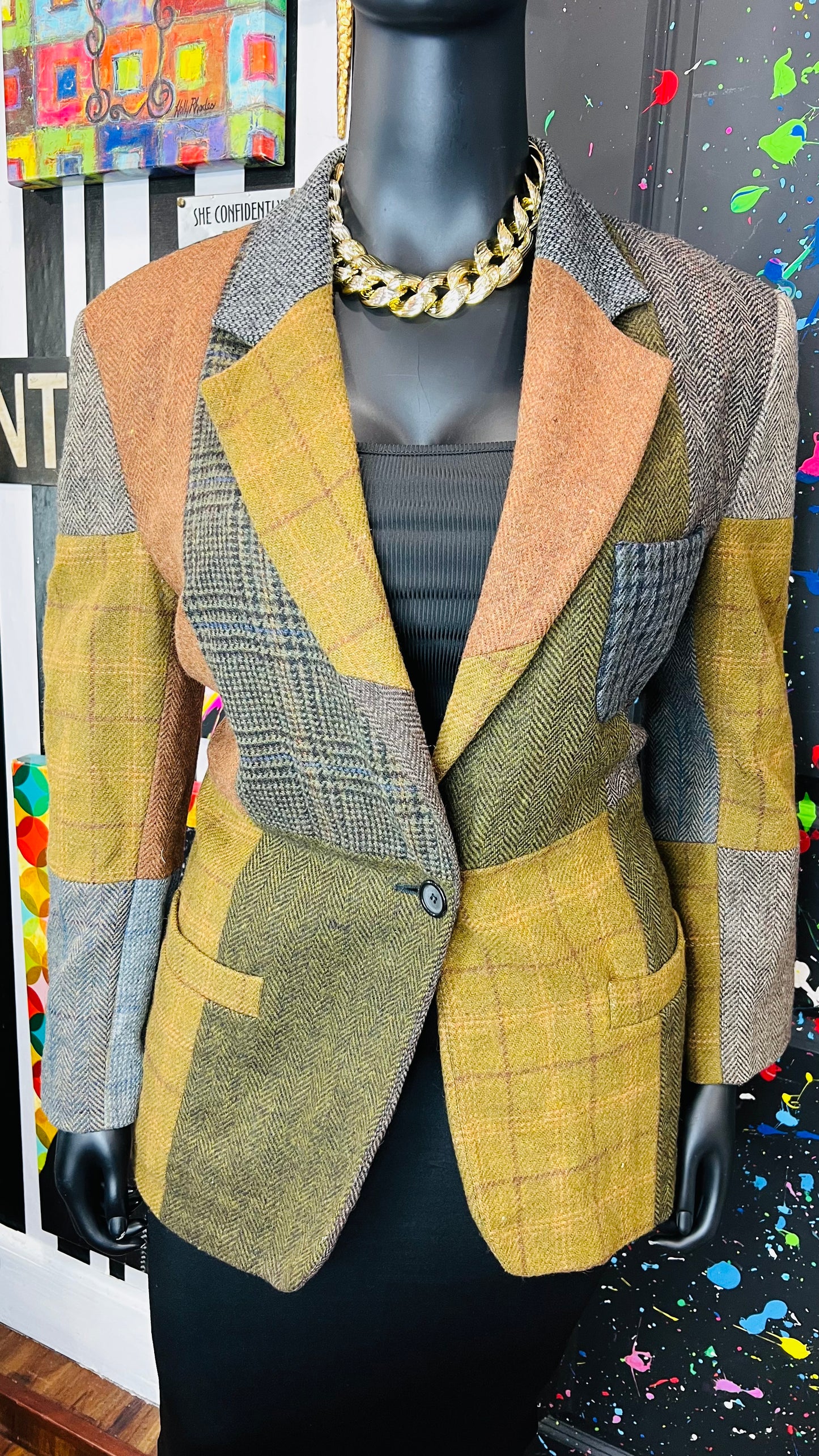 Vintage Wool Patchwork Blazer (16)