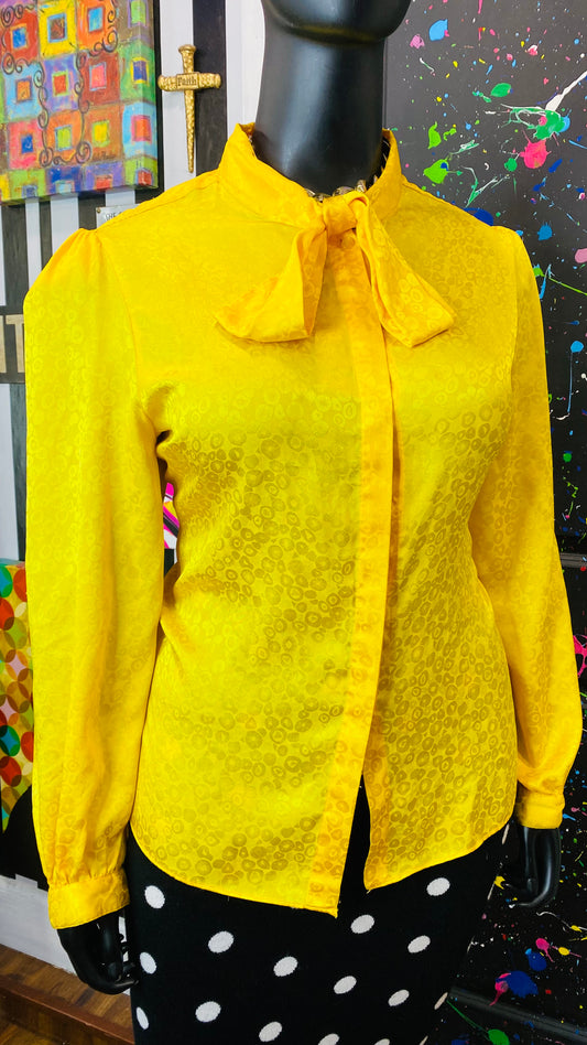Vintage Yellow Long Sleeve Blouse (22)