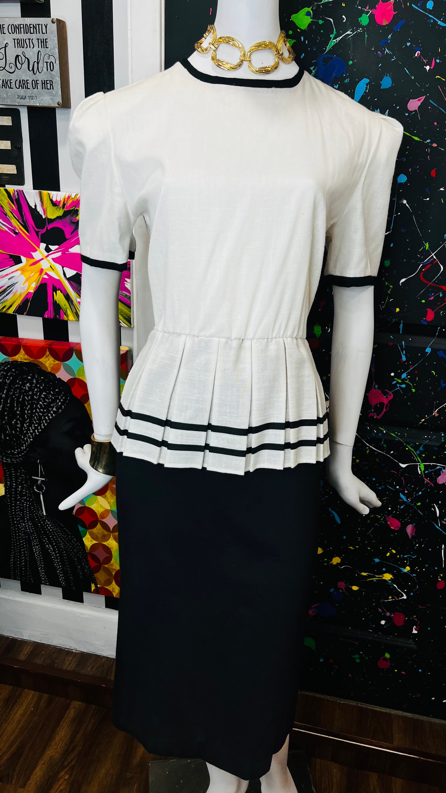 Vintage Black & White Dress (16)