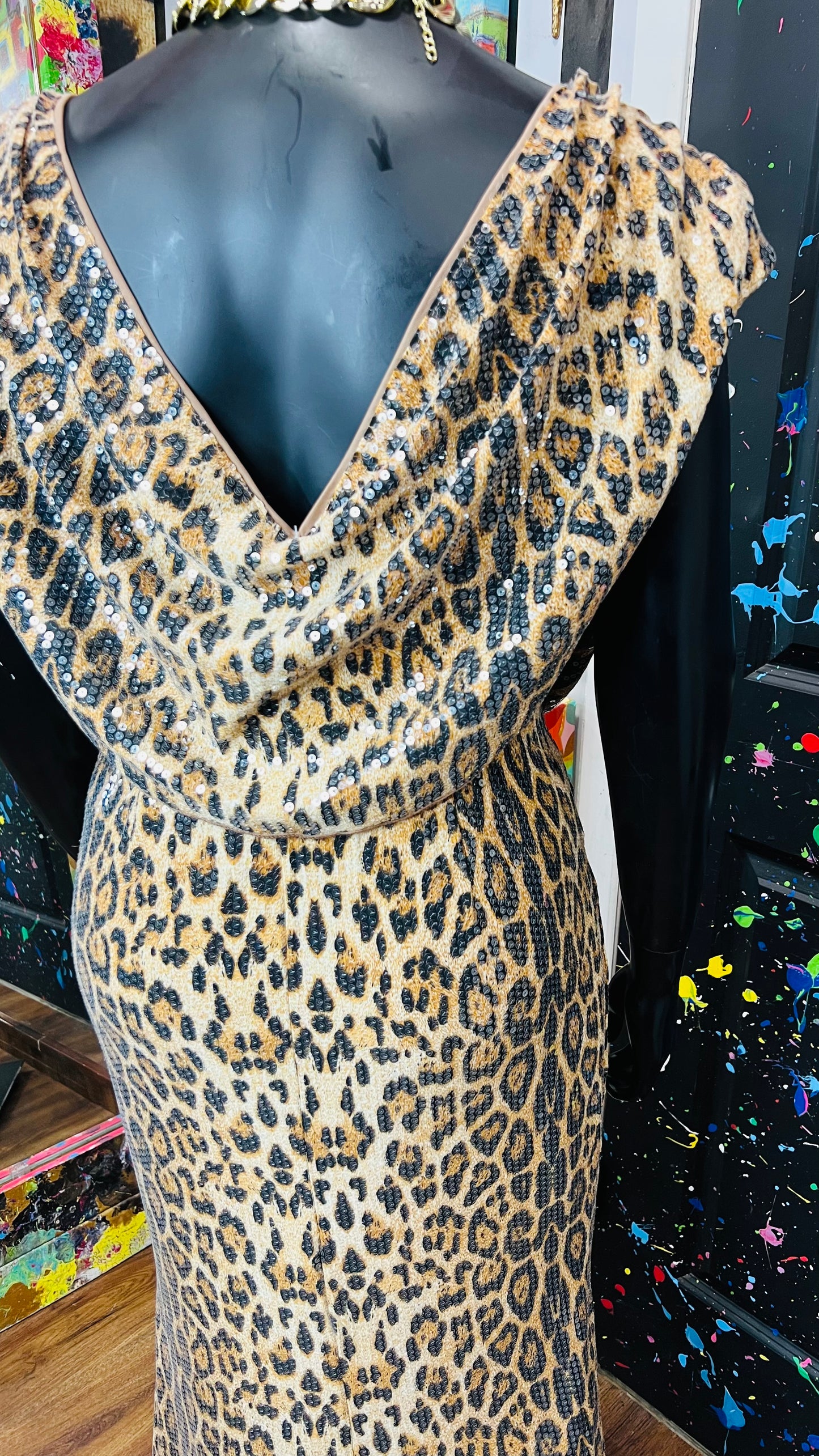 Vintage Inspired Sequin & Animal Print Gown (18)