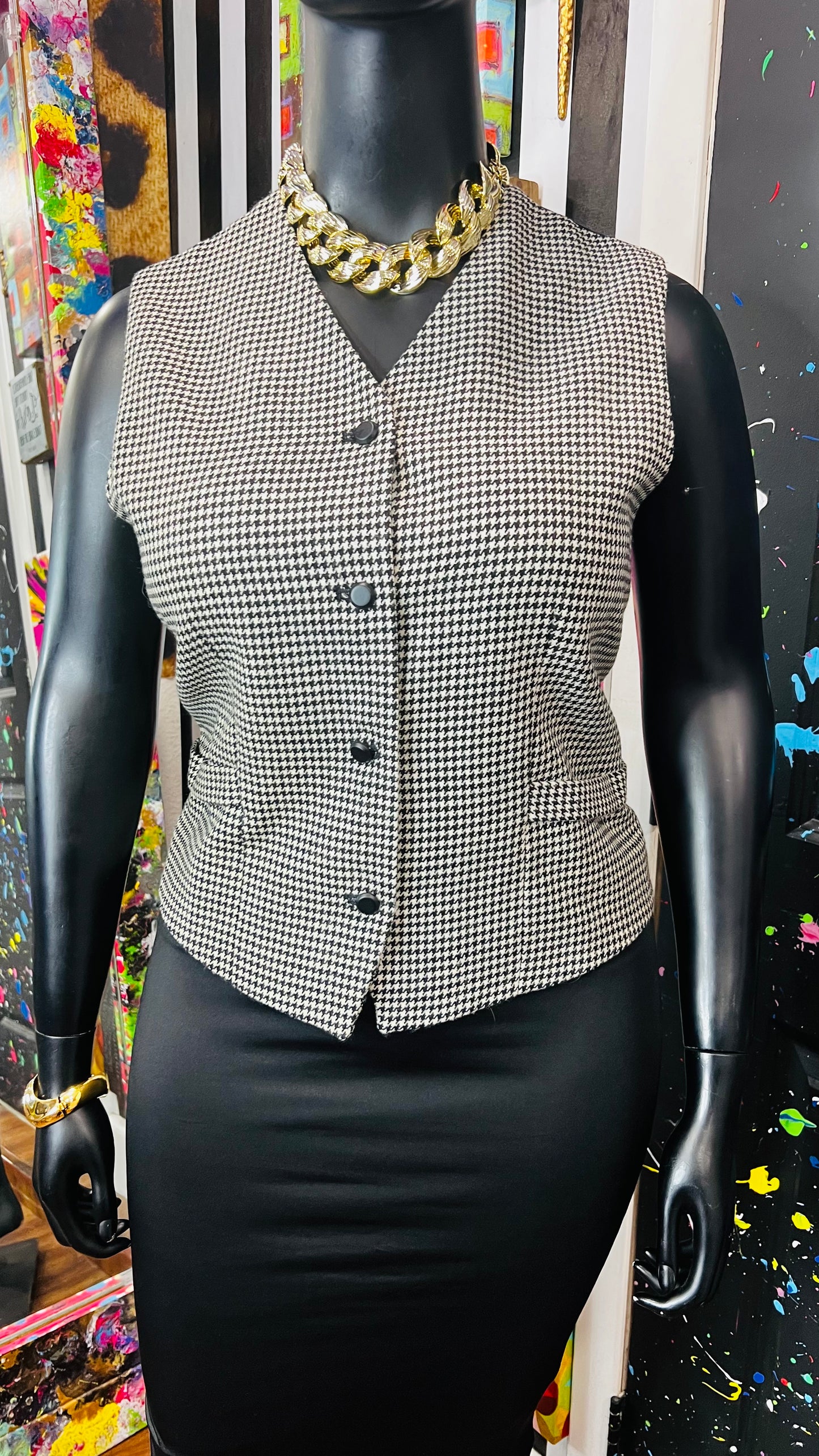 Vintage Houndstooth Vest (16)