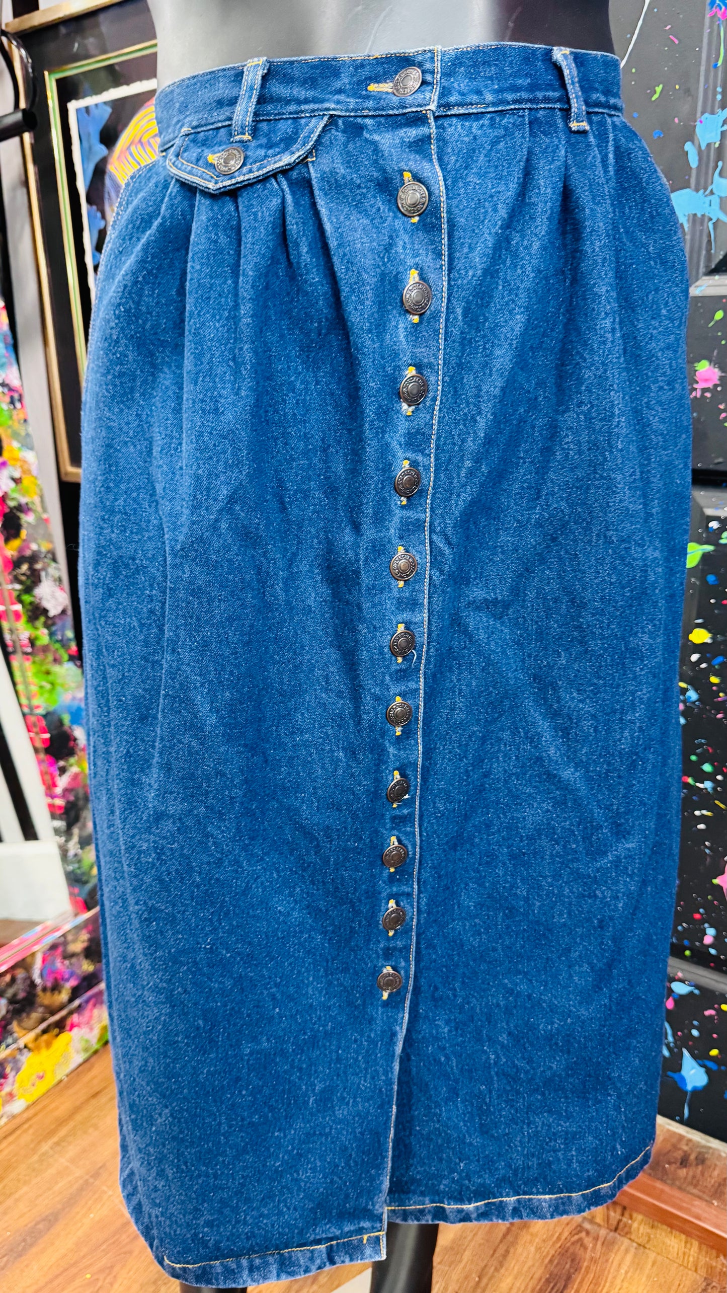 Vintage Denim Skirt (22W)
