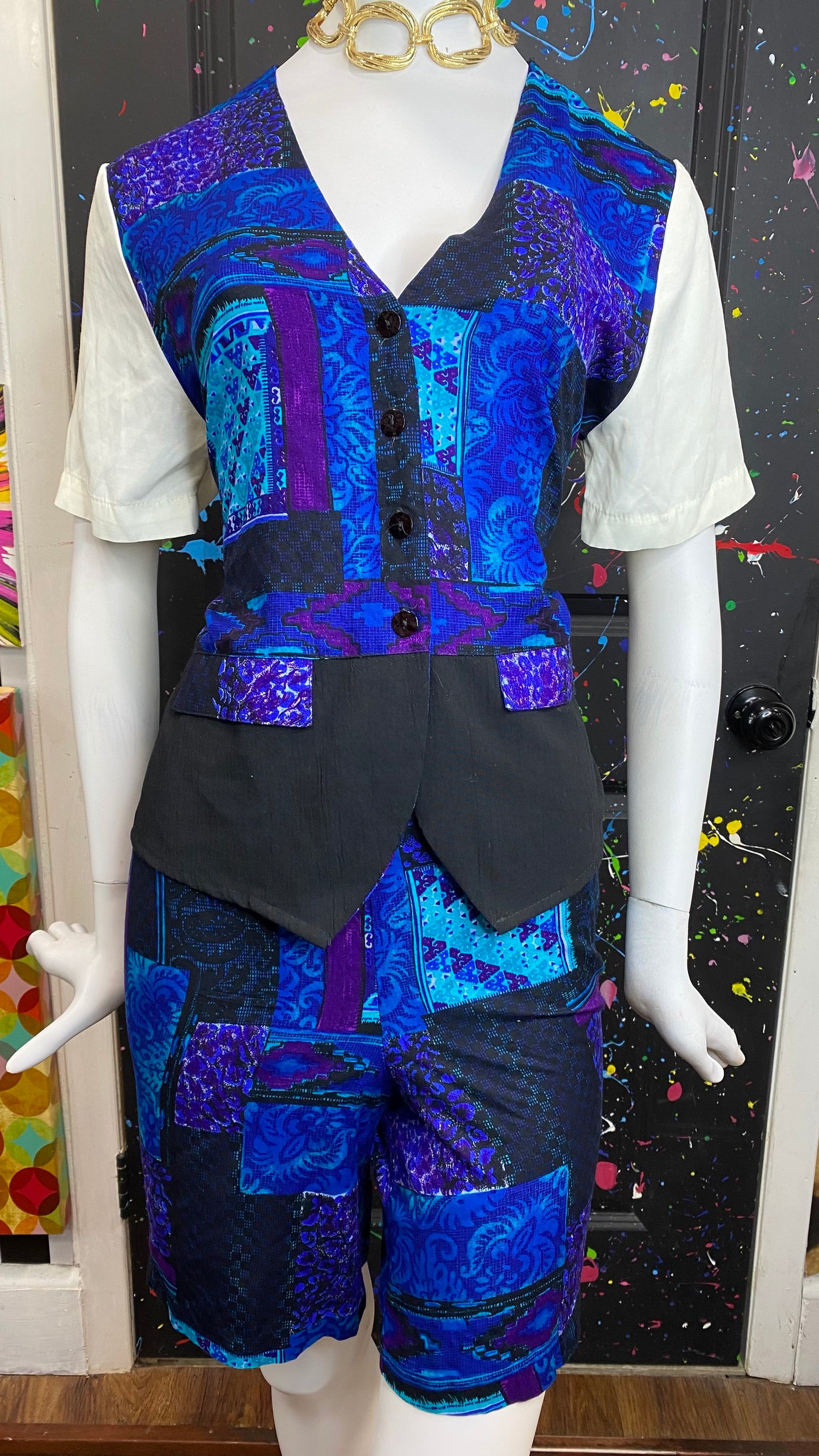 Vintage Abstract 90’s Shorts Set (12)