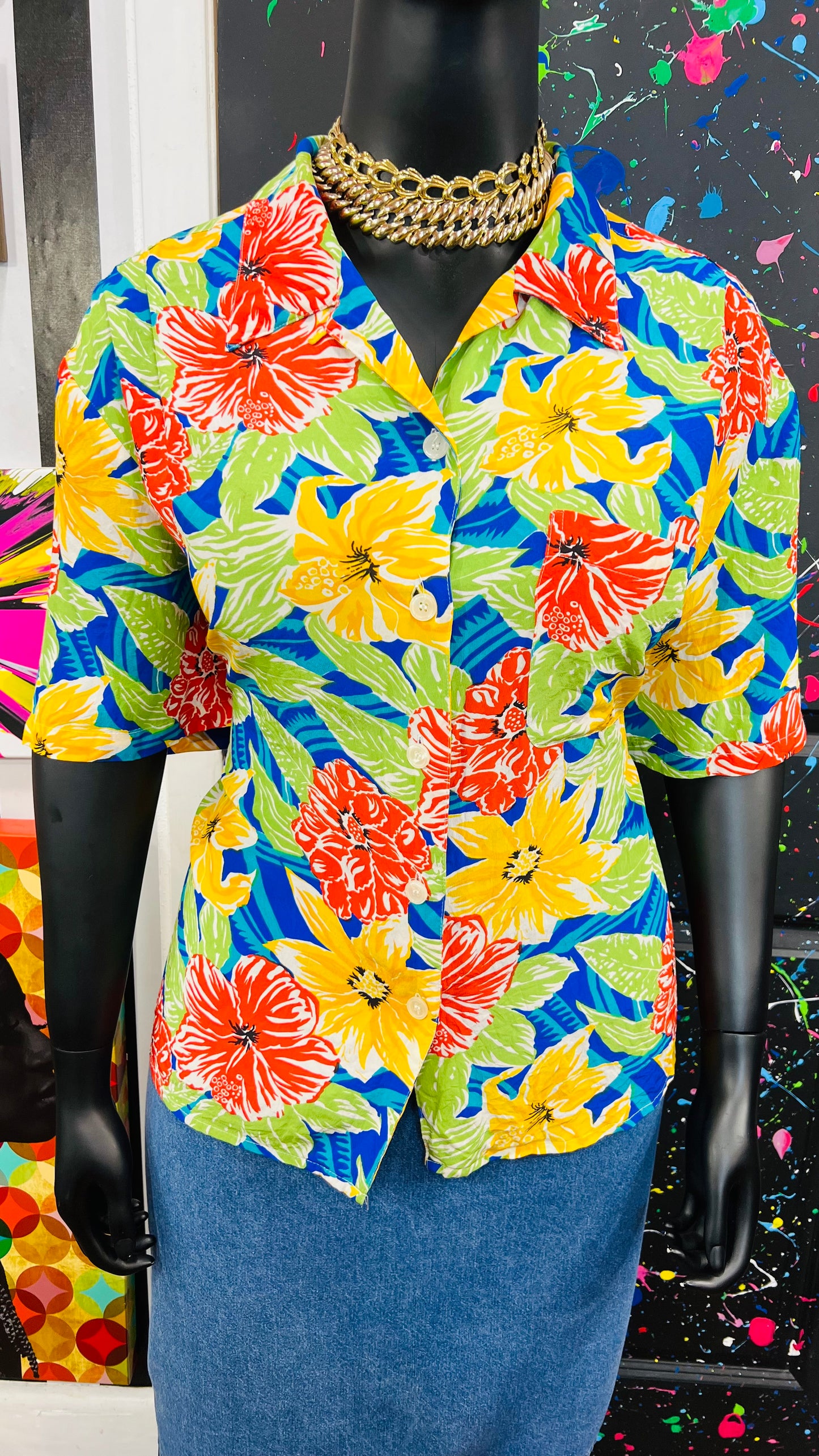 Vintage Silk Tropical Blouse (22)