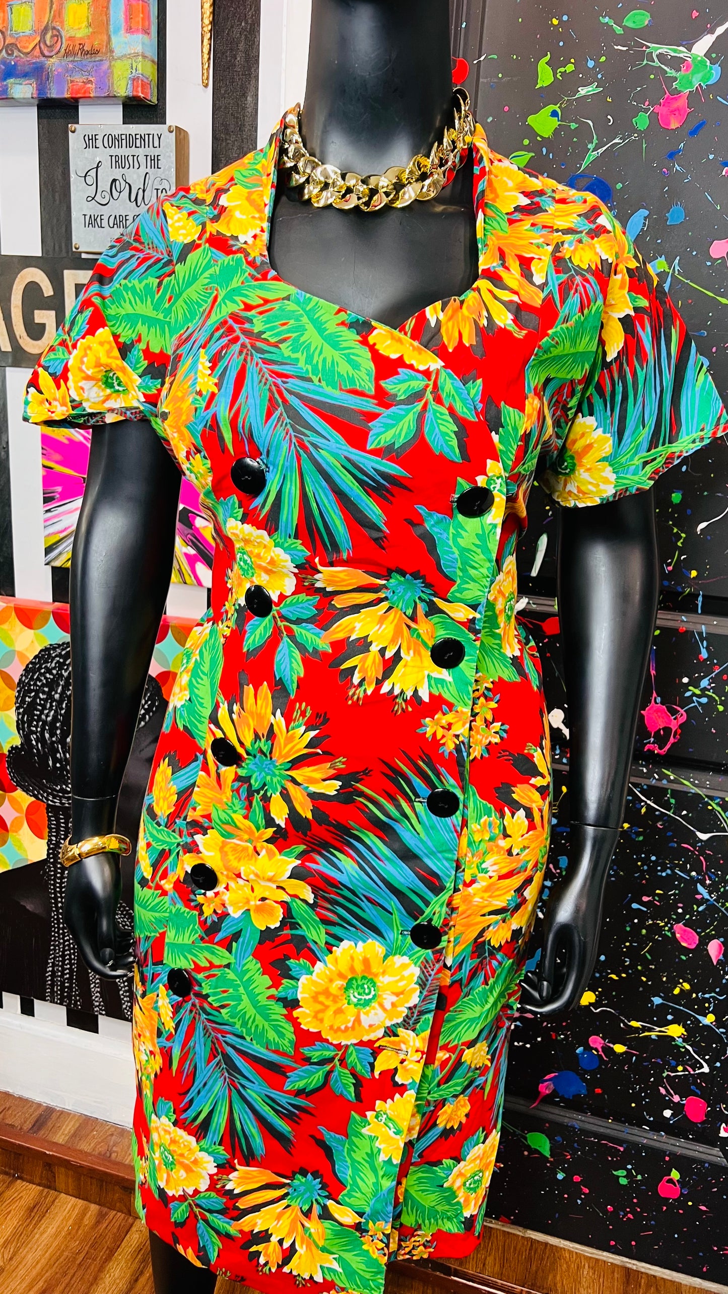 Vintage Vibrant Floral Dress (22)