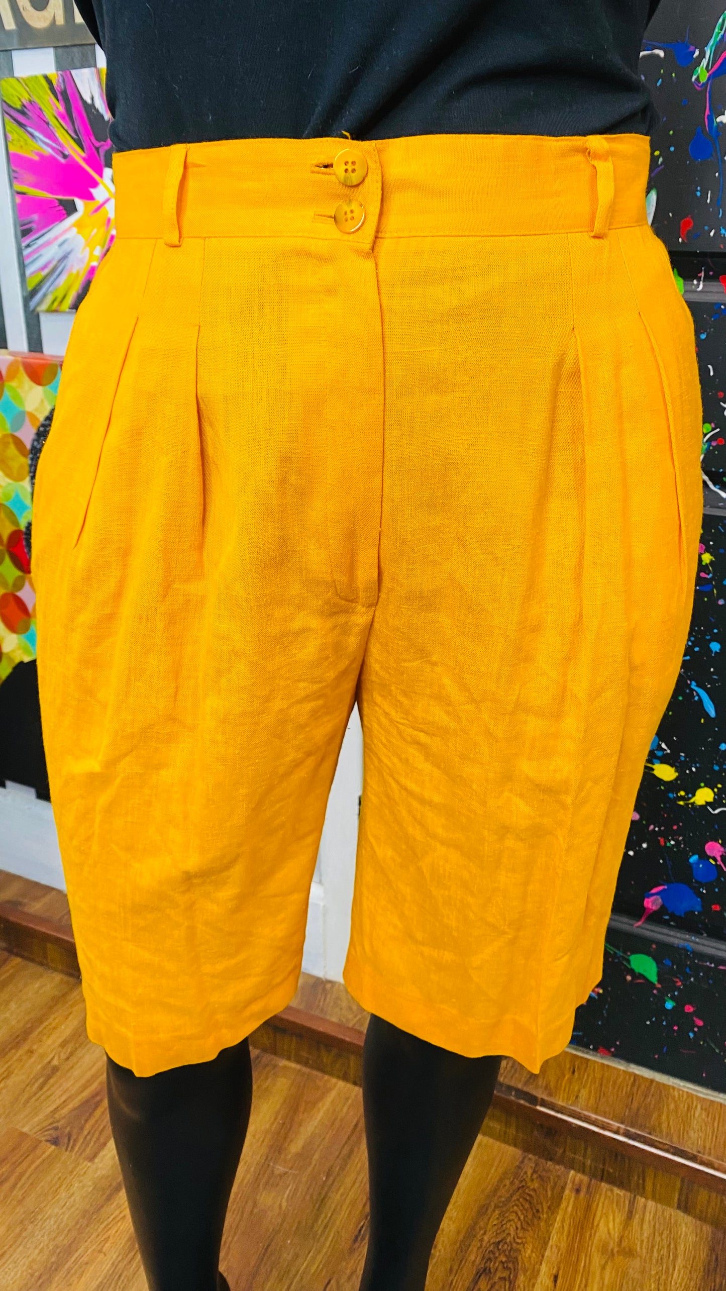 Vintage Yellow, Tan & Black Shorts Set (16)