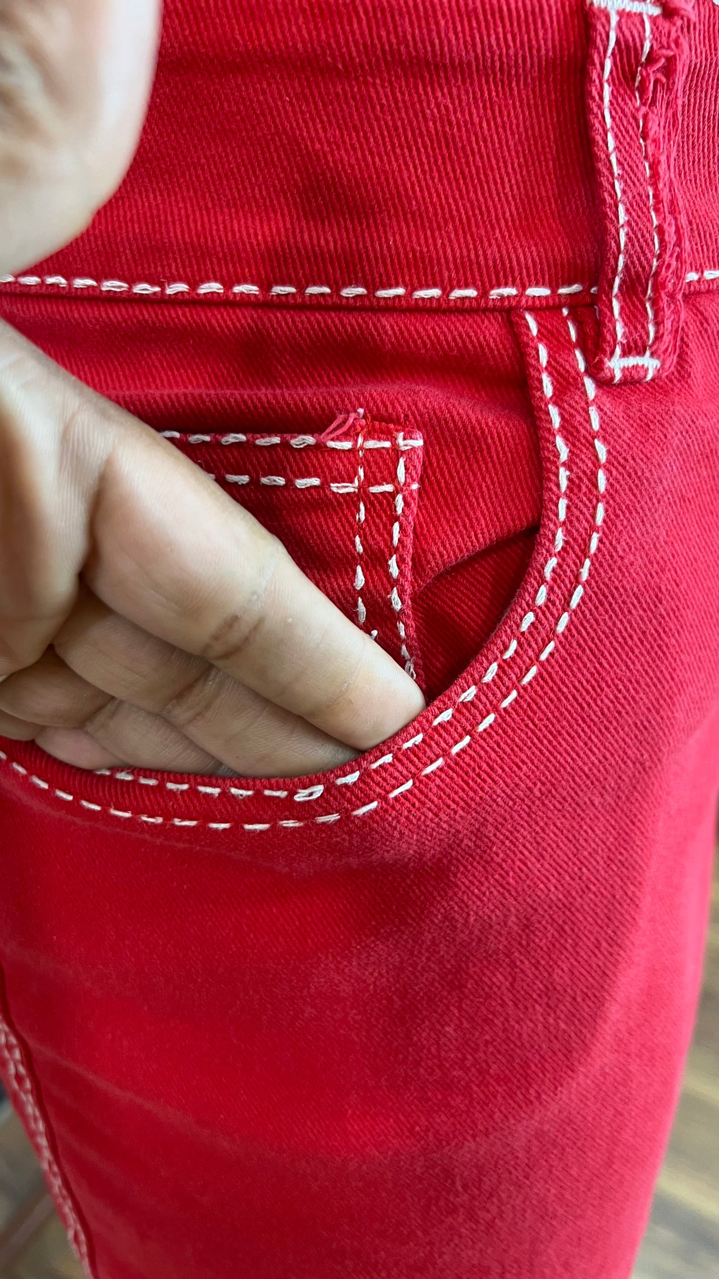 Vintage Gold Flava Red Denim Skirt