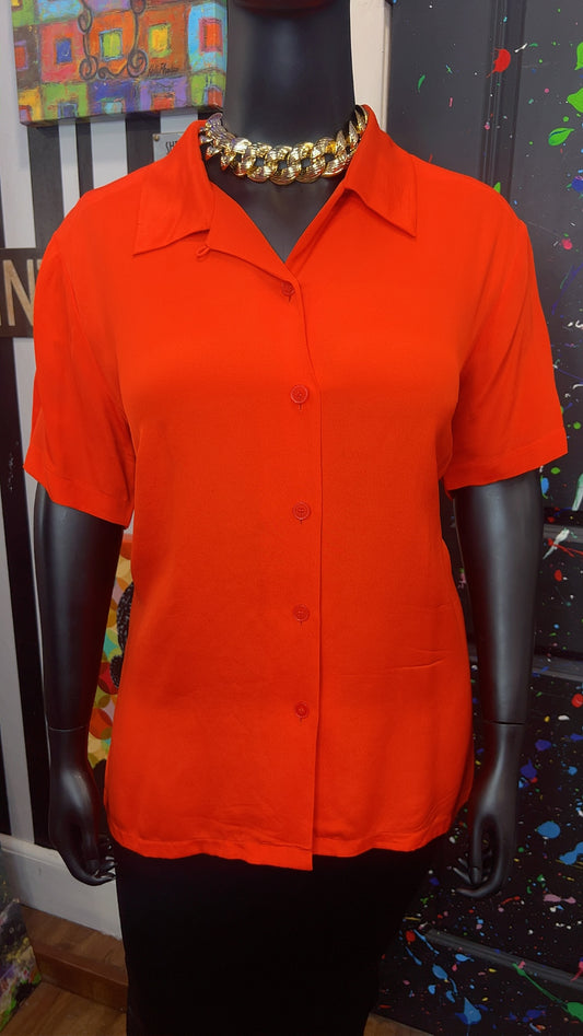 Vintage Burnt Orange Blouse (22)