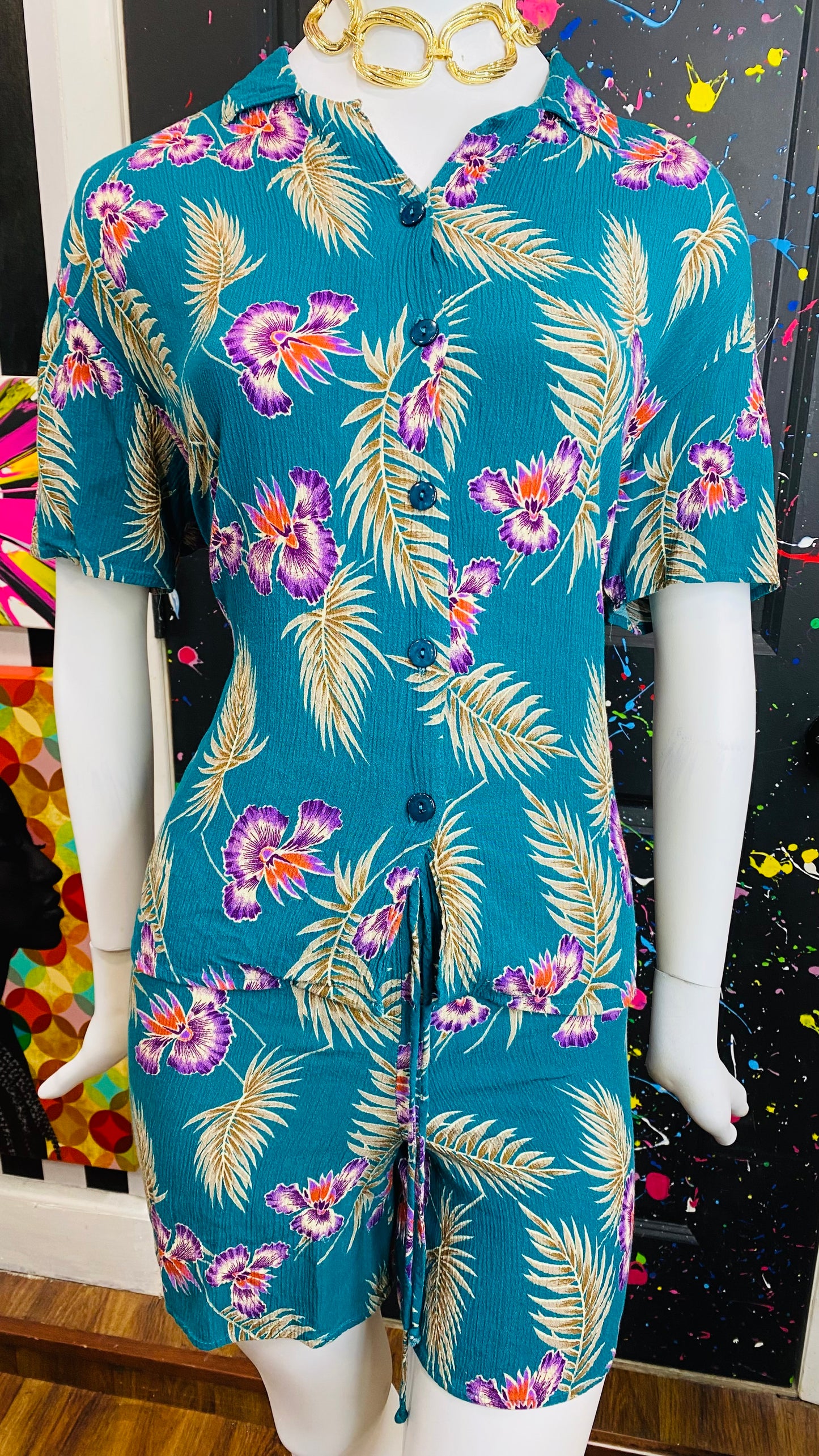 Vintage Tropical ‘California’ Shorts Set