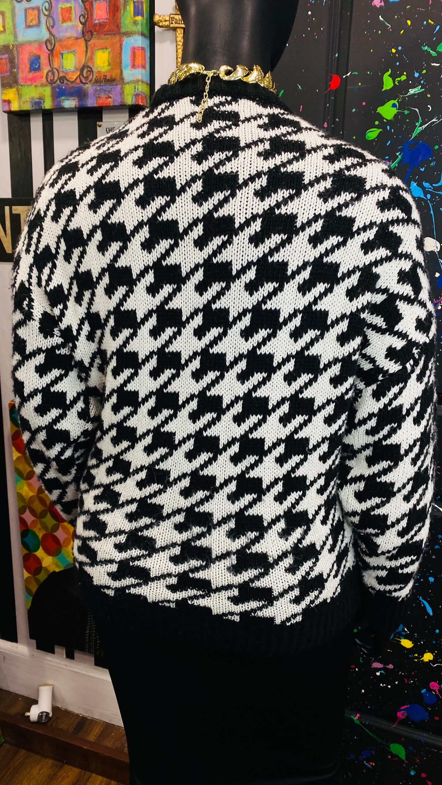 Zara Black & White Houndstooth Sweater (18/20)
