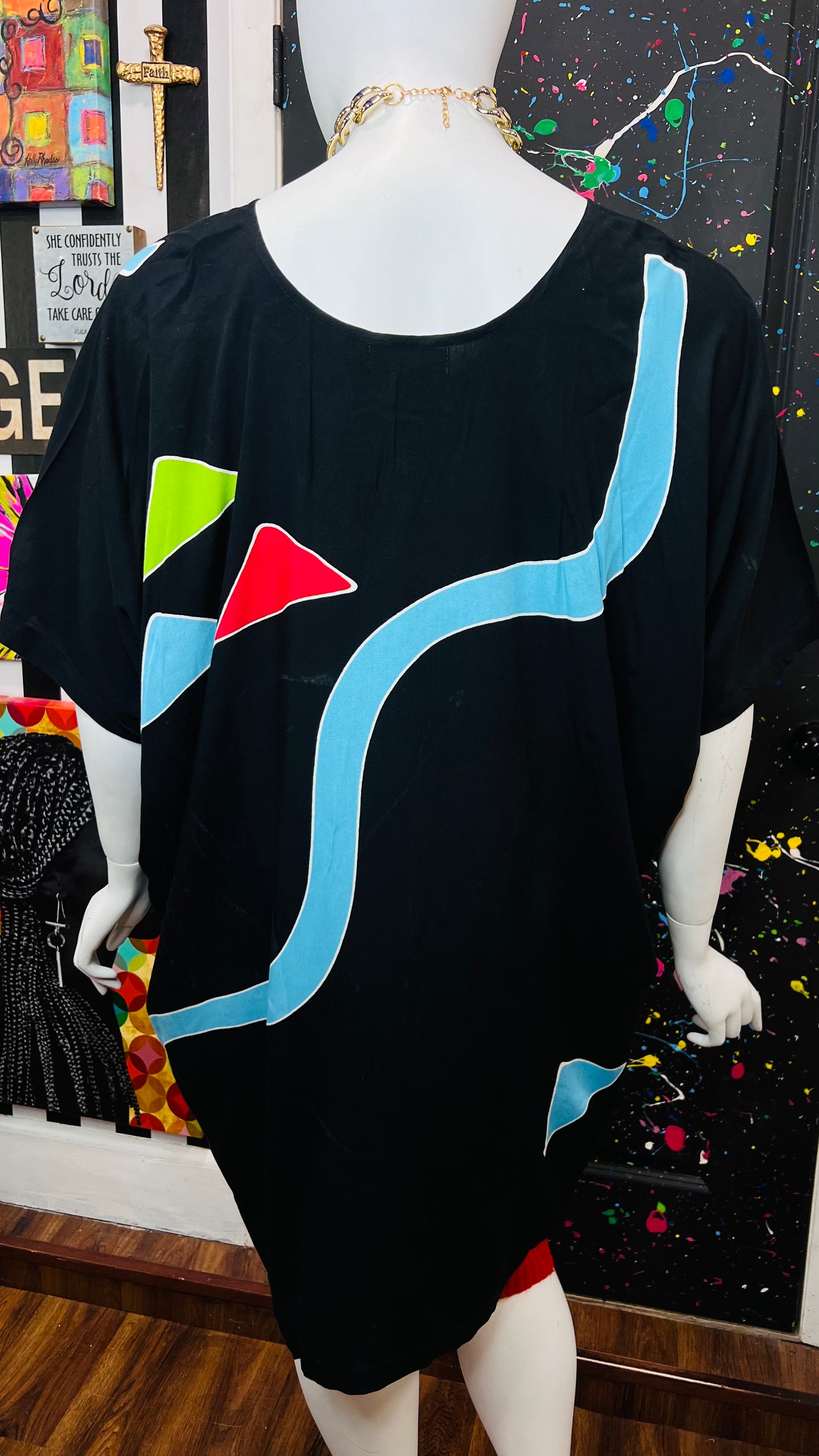 Rayon Color Block Tunic (OS)