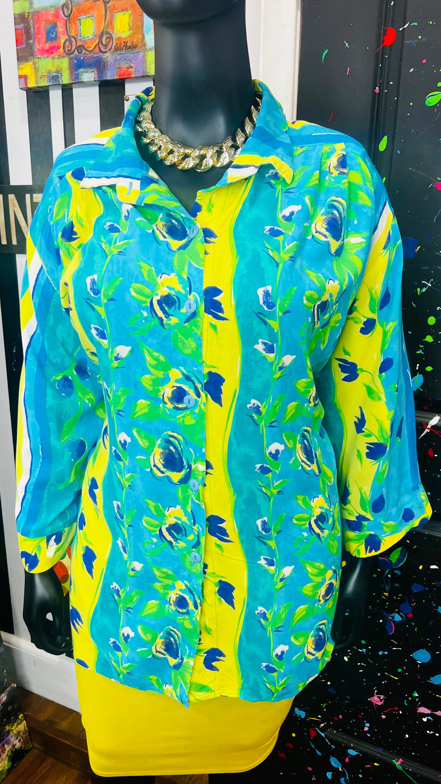 Vintage Rayon Vibrant Personal Touch Blouse (26/28)