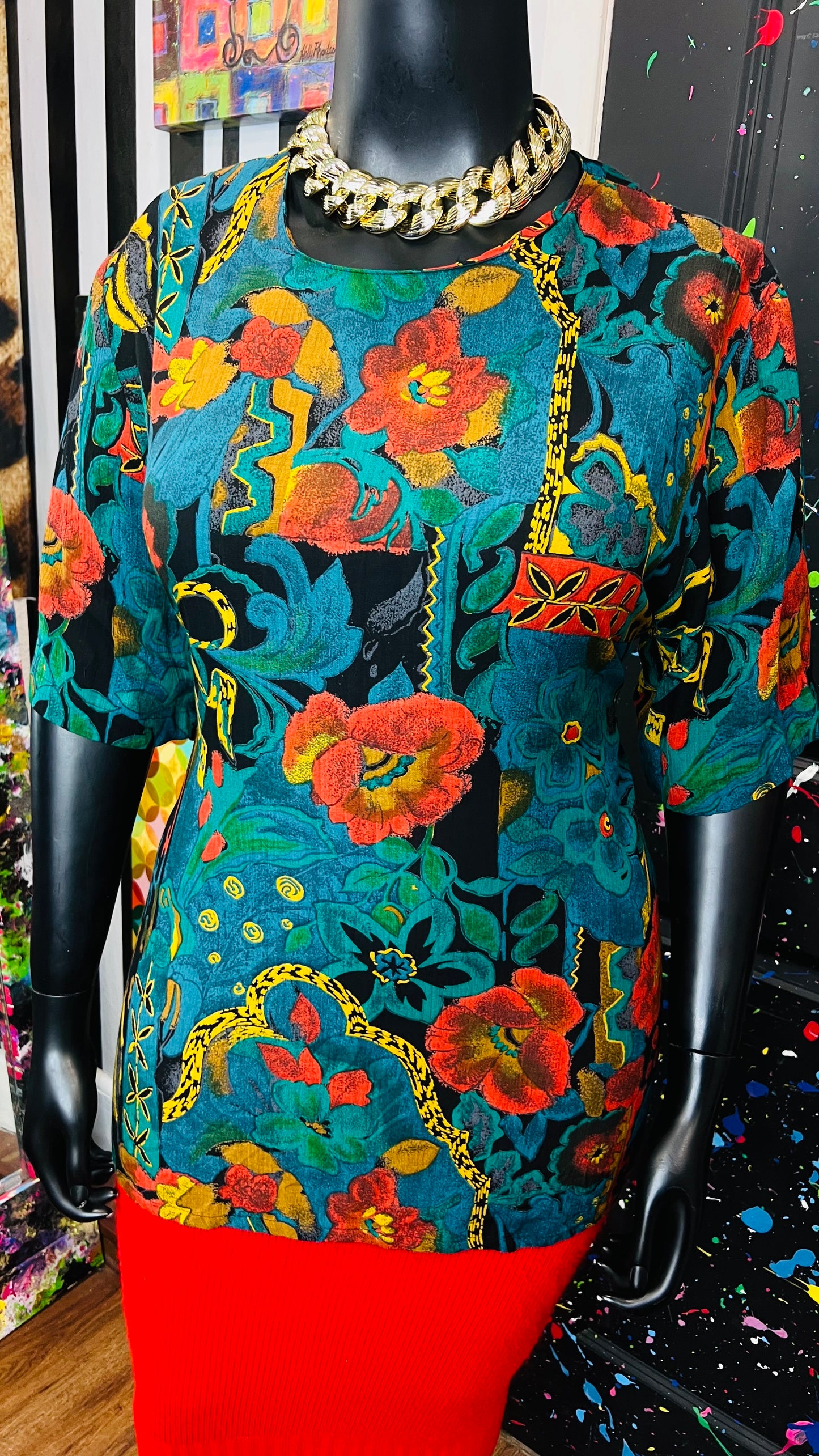 Vintage Rayon Floral Blouse (20)