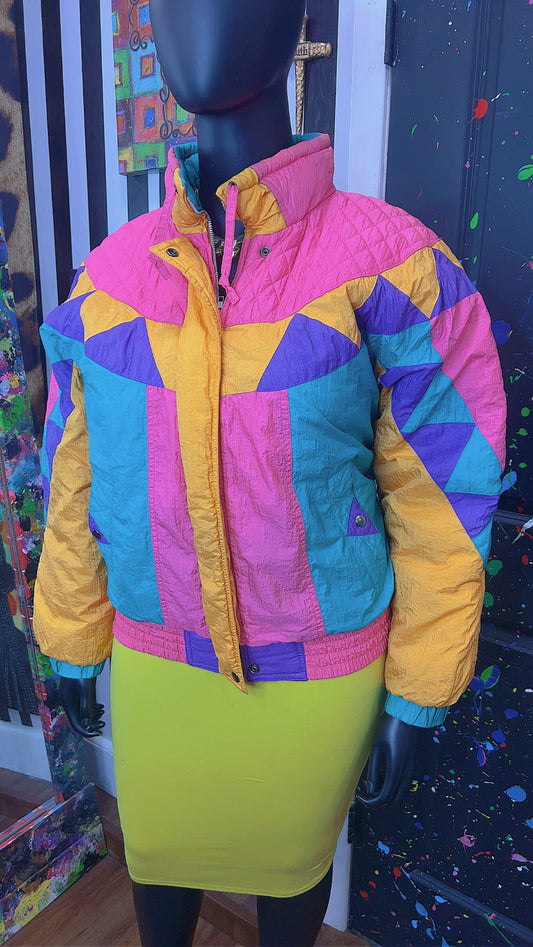Vintage Color Block Puffer Coat (16)