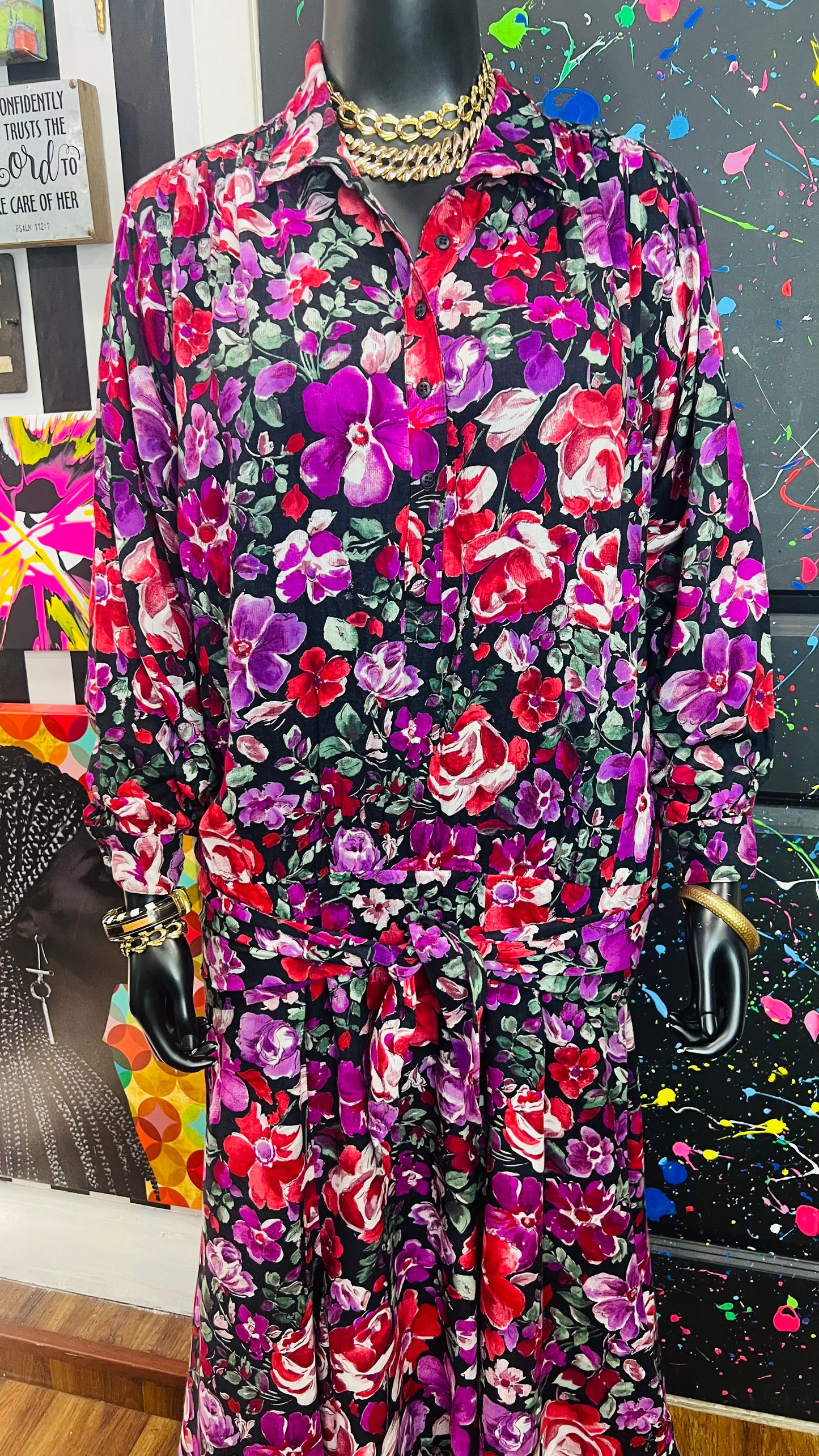 Vintage Carole Little Drop Waist Tie Dress (14)