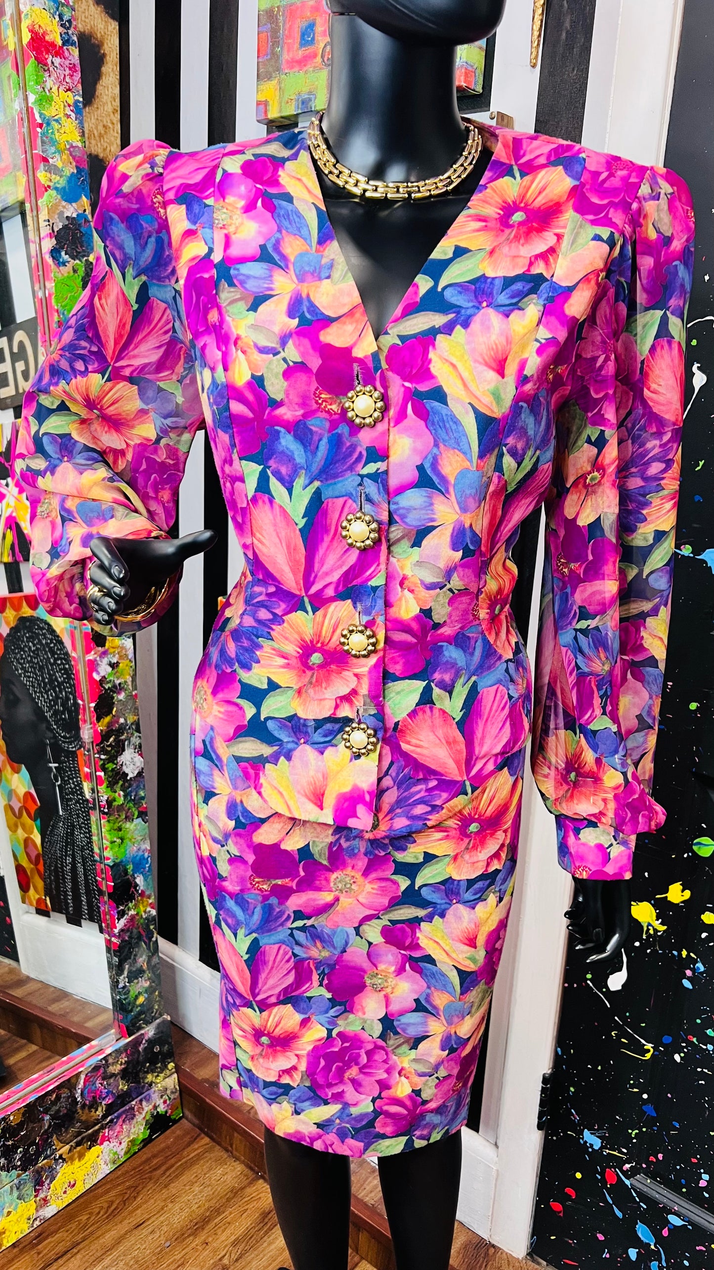 Vintage Sheer Arms Skirt Suit (14)