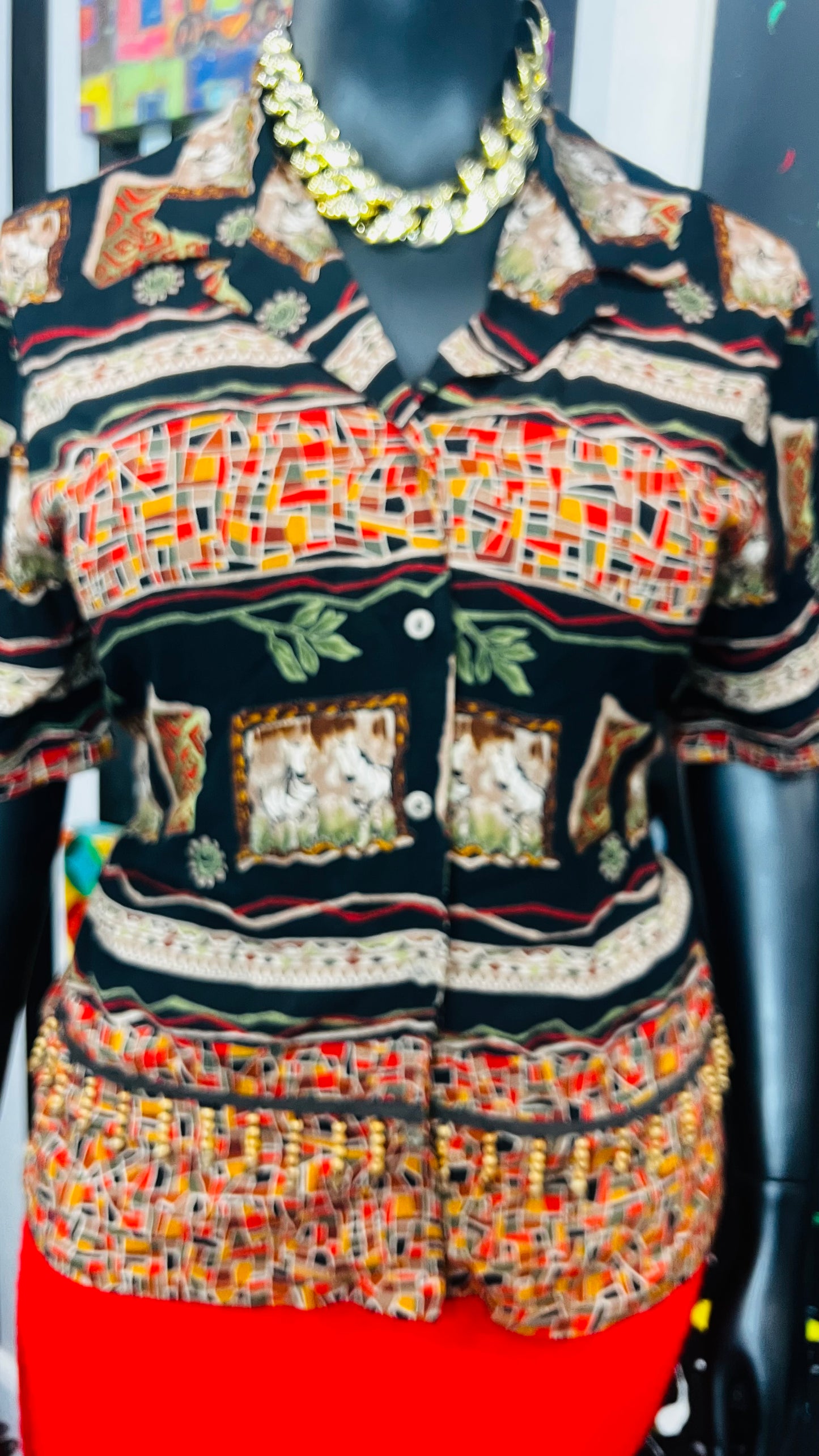 Vintage Safari Cropped Blouse (14)