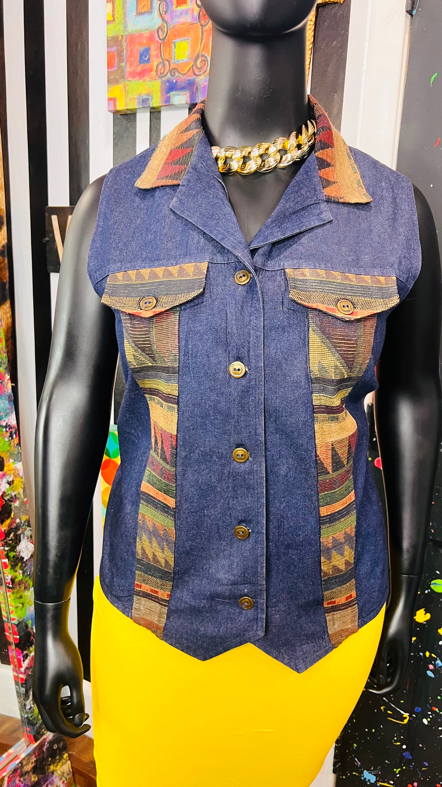 Vintage Denim Western Vest (16)