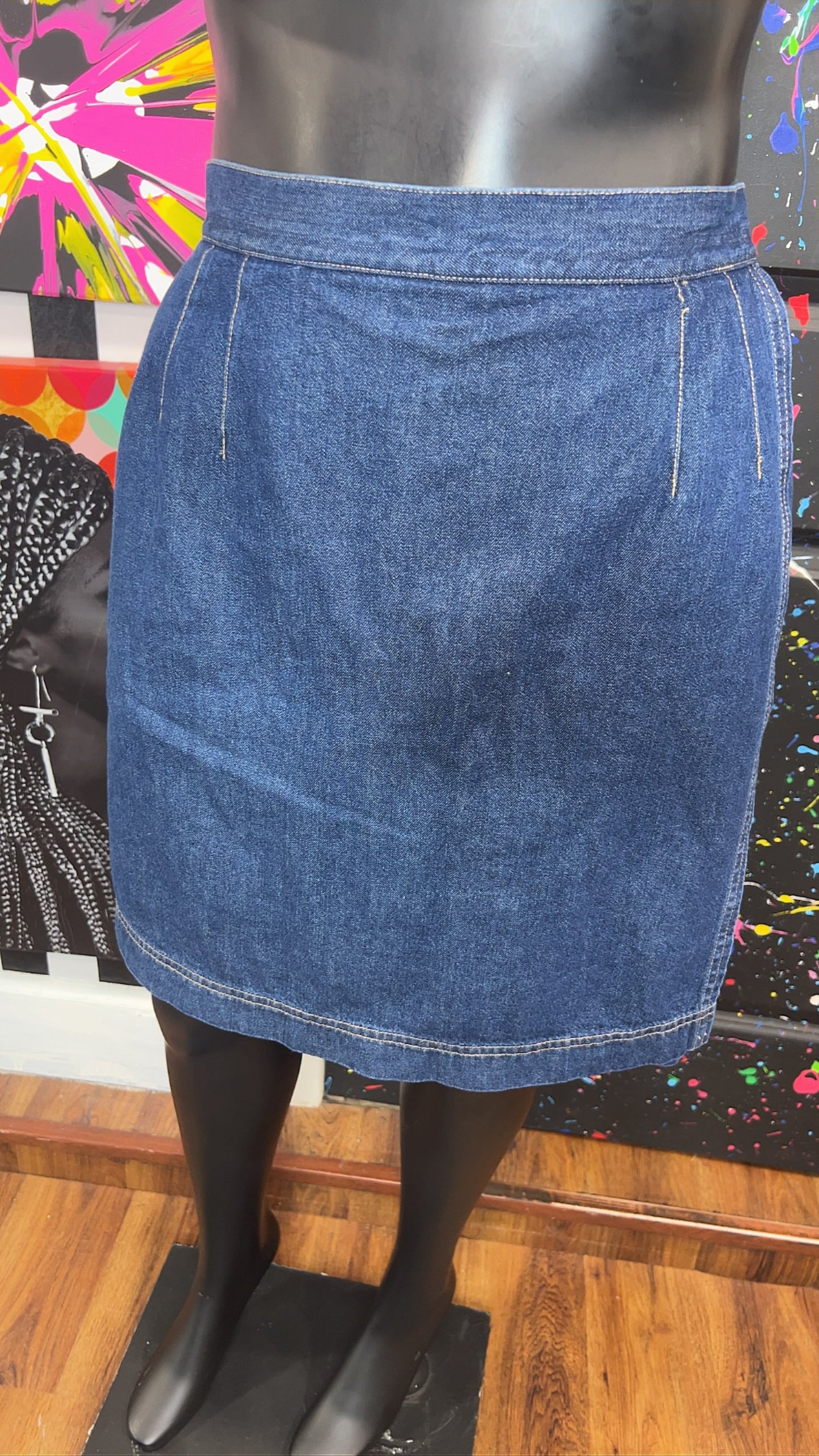 Vintage Dark Wash Denim Skort (20)