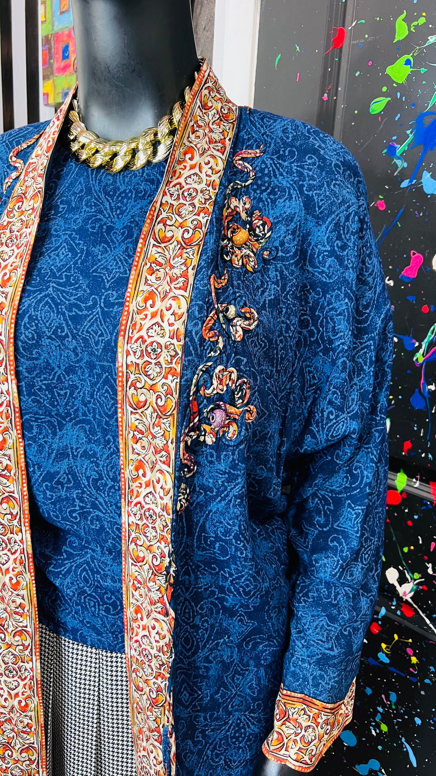 Vintage Carole Little Blouse & Duster Set (14)