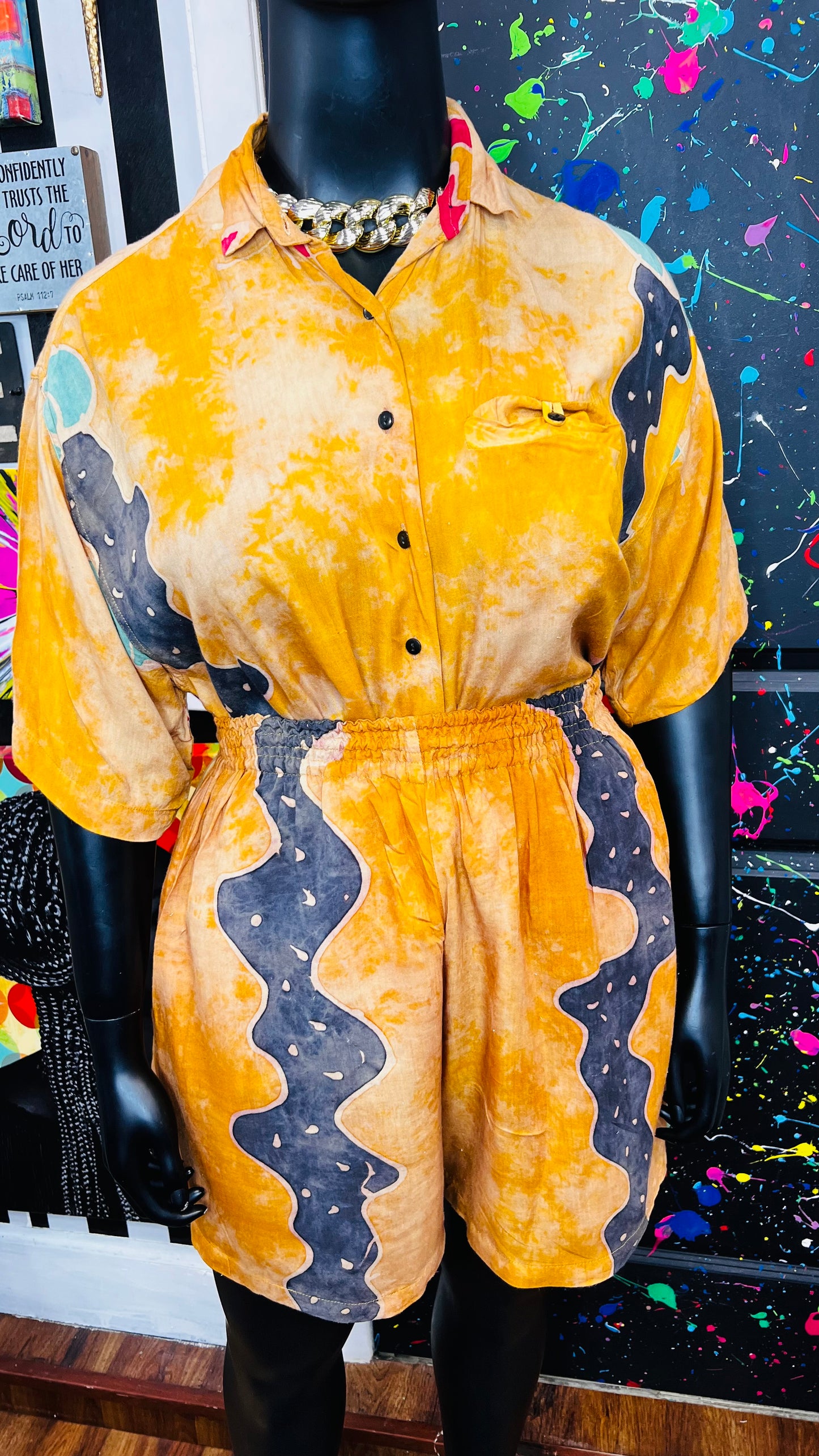 Vintage Rayon 90s Shorts Set (18)